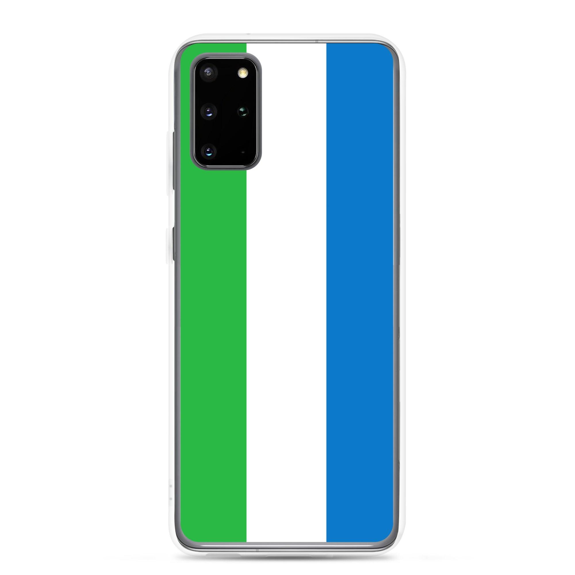 Coque de téléphone avec le drapeau de la Sierra Leone, en TPU, offrant une protection et un design élégant.