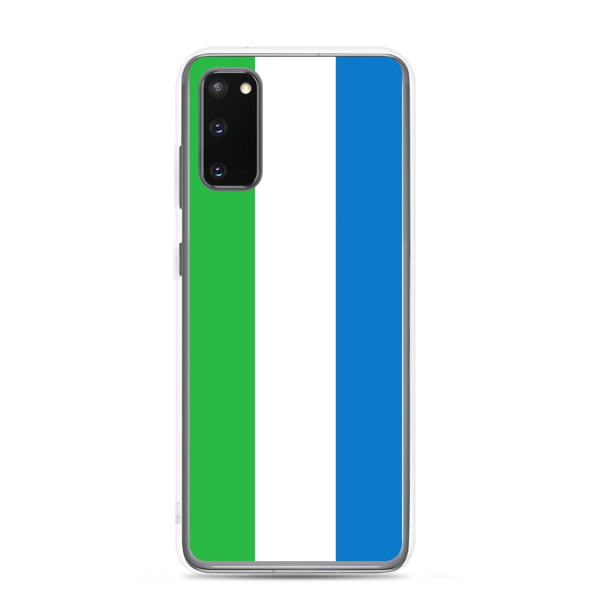 Coque de téléphone avec le drapeau de la Sierra Leone, en TPU, offrant une protection et un design élégant.