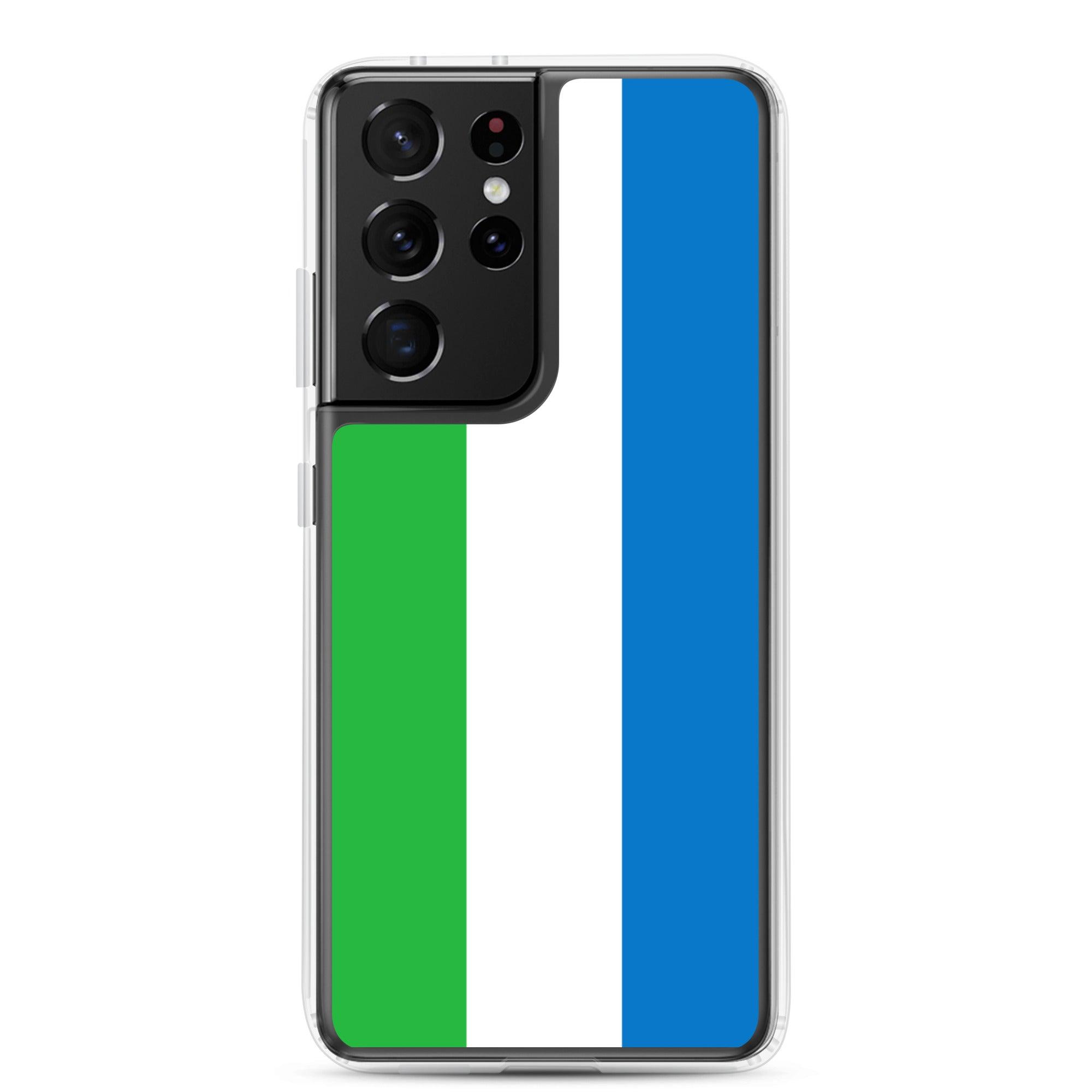 Coque de téléphone avec le drapeau de la Sierra Leone, en TPU, offrant une protection et un design élégant.