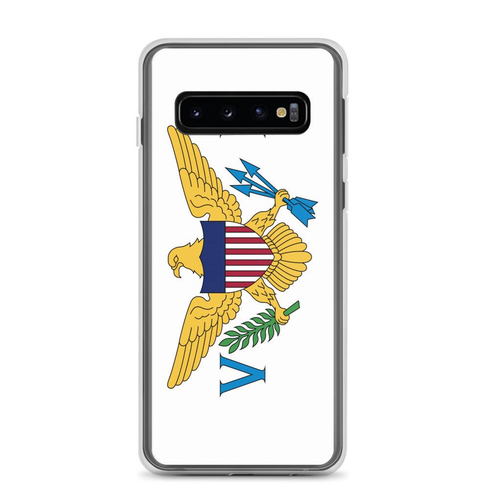 Coque de téléphone avec le drapeau des Îles Vierges des États-Unis, en TPU flexible, offrant une protection élégante et durable.