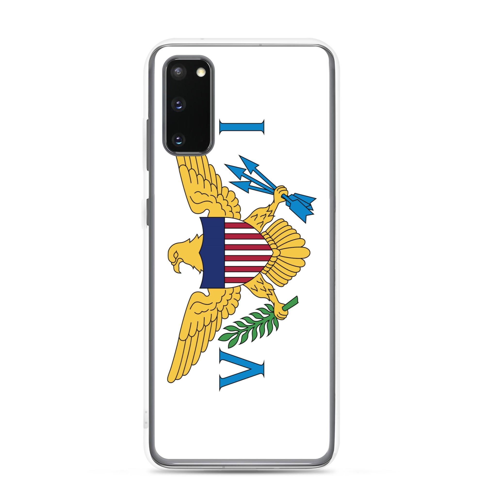 Coque de téléphone avec le drapeau des Îles Vierges des États-Unis, en TPU flexible, offrant une protection élégante et durable.
