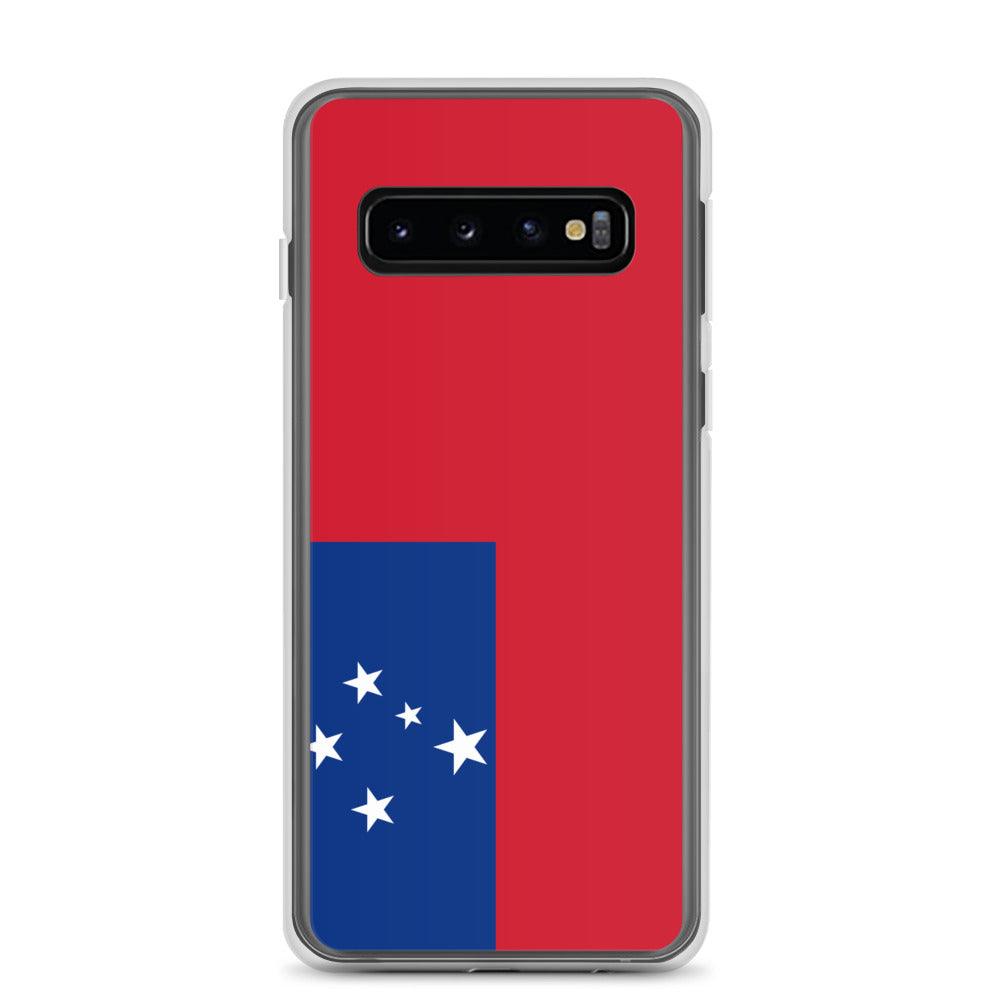 Coque de téléphone avec le design du drapeau des Samoa, en TPU flexible et durable, offrant une protection complète.