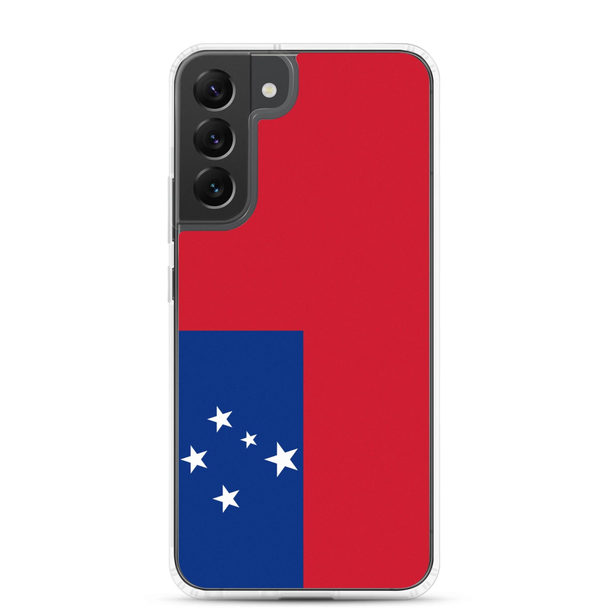 Coque de téléphone avec le design du drapeau des Samoa, en TPU flexible et durable, offrant une protection complète.