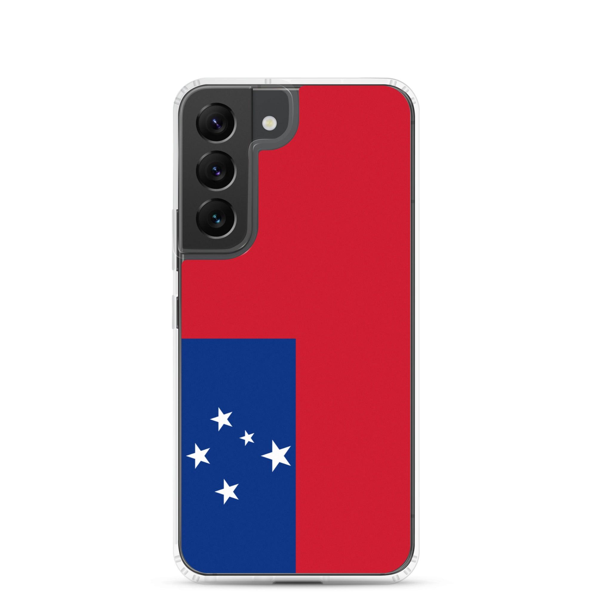 Coque de téléphone avec le design du drapeau des Samoa, en TPU flexible et durable, offrant une protection complète.