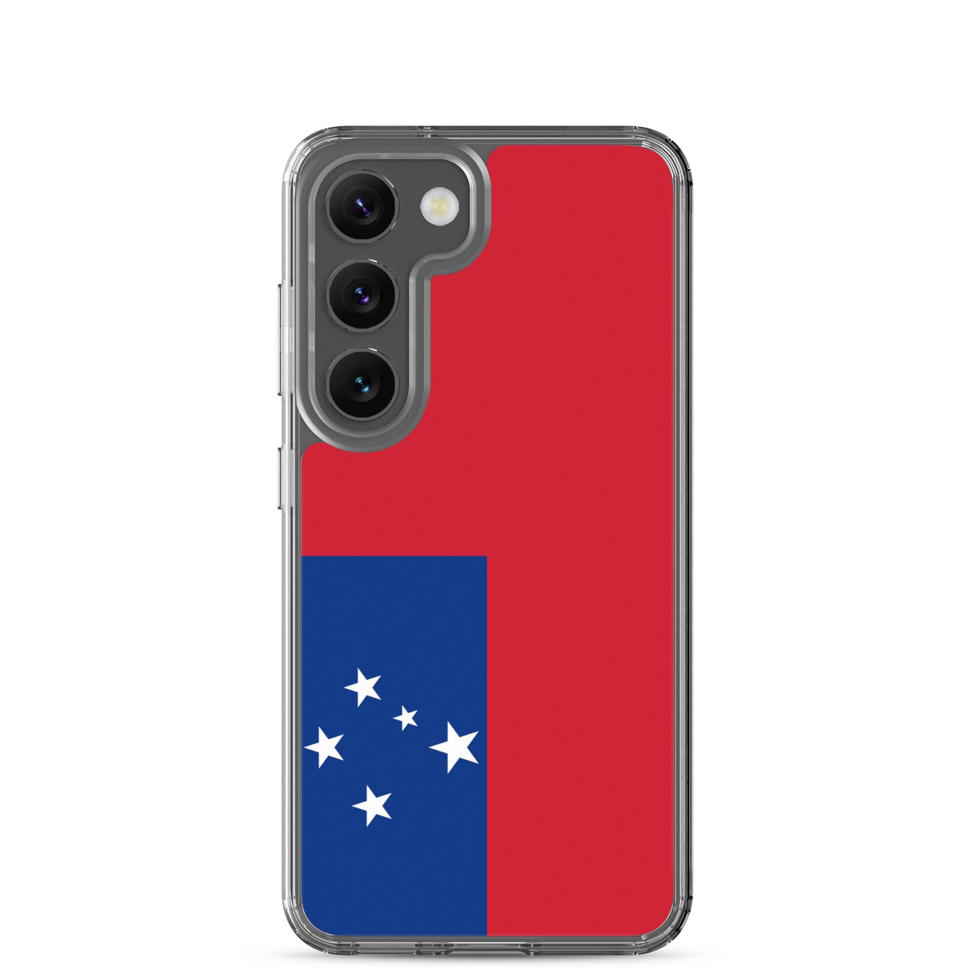 Coque de téléphone avec le design du drapeau des Samoa, en TPU flexible et durable, offrant une protection complète.