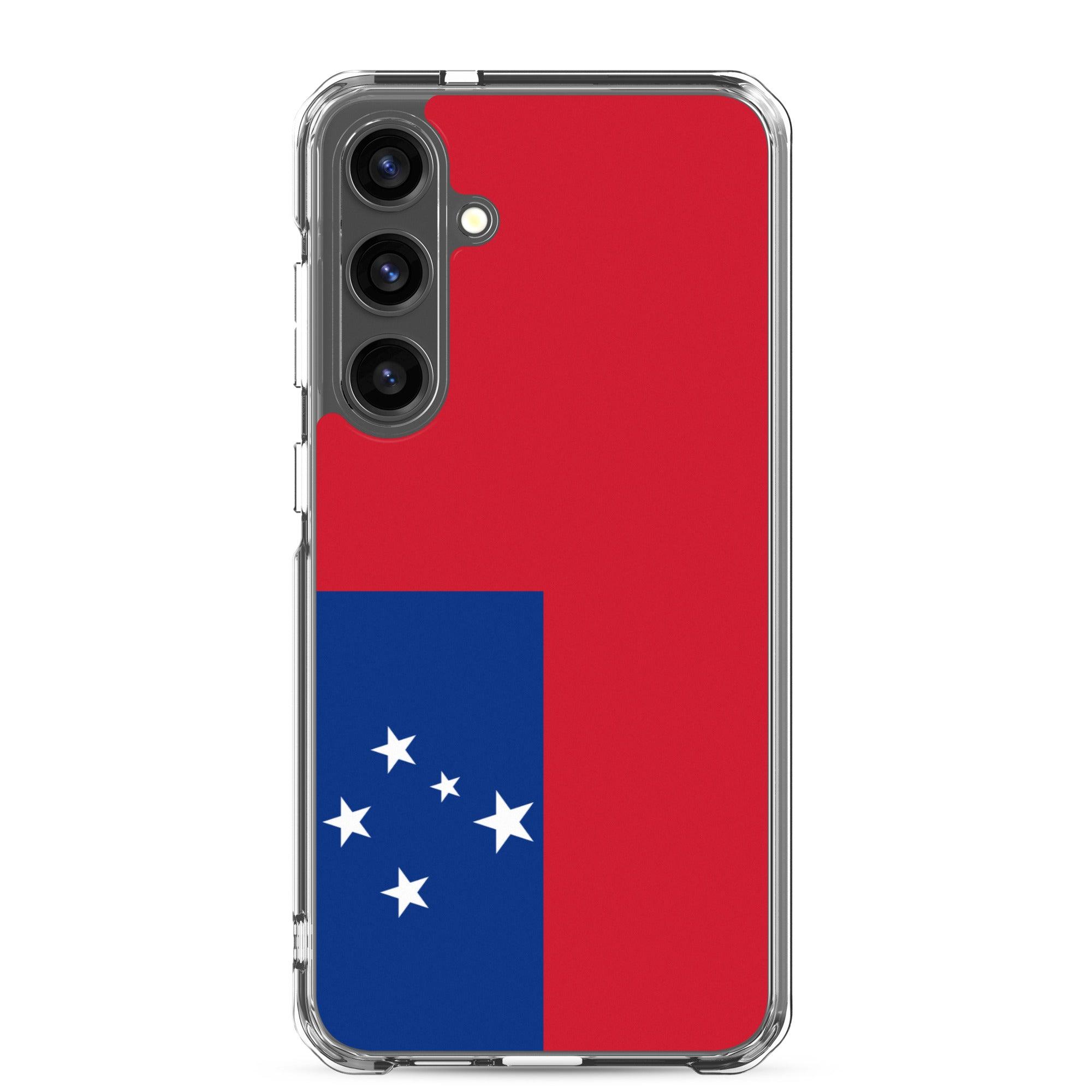 Coque de téléphone avec le design du drapeau des Samoa, en TPU flexible et durable, offrant une protection complète.