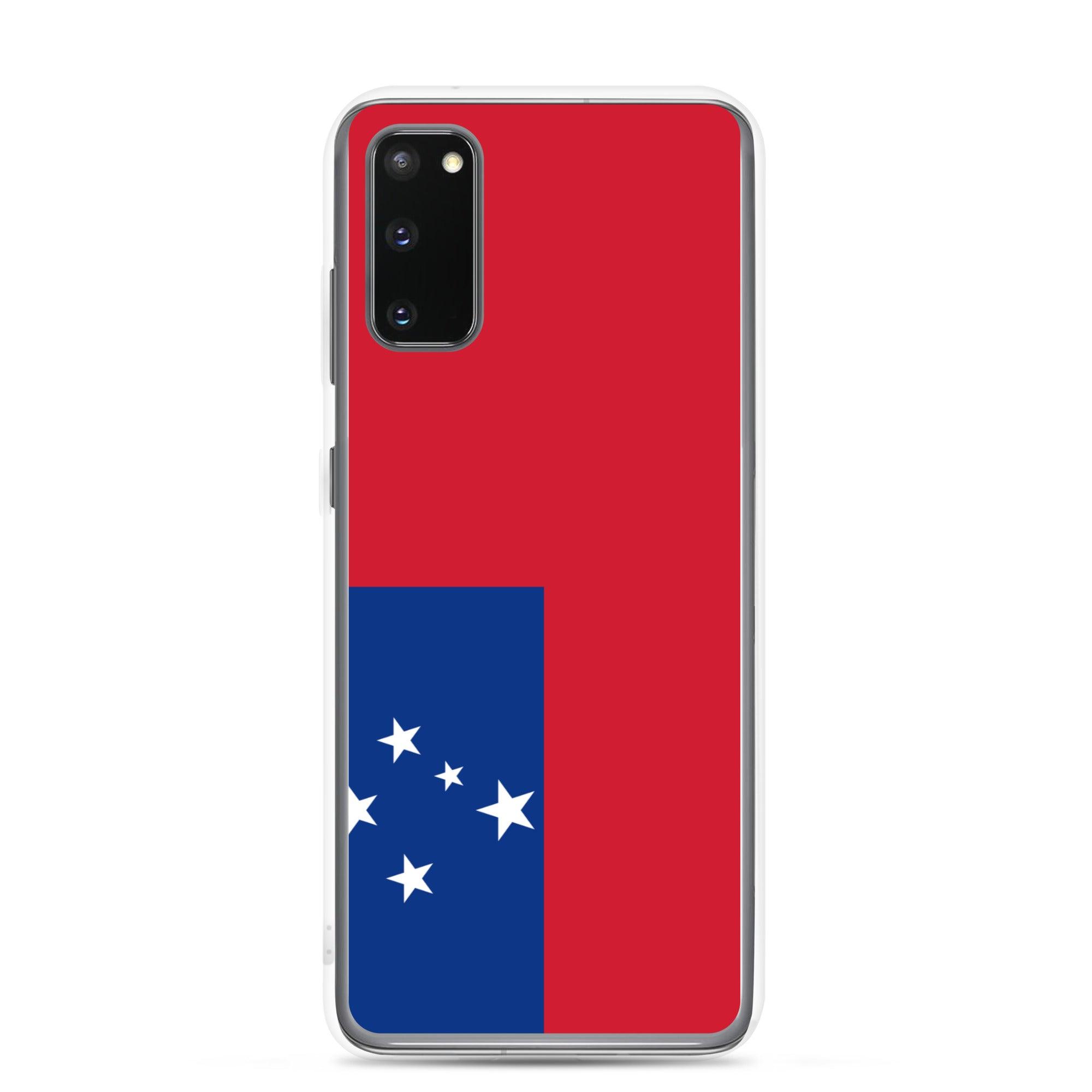 Coque de téléphone avec le design du drapeau des Samoa, en TPU flexible et durable, offrant une protection complète.