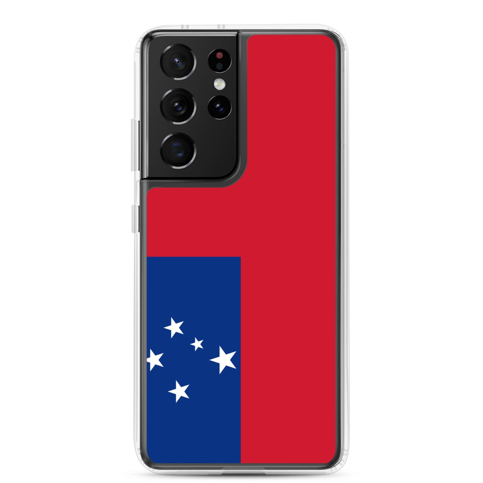 Coque de téléphone avec le design du drapeau des Samoa, en TPU flexible et durable, offrant une protection complète.