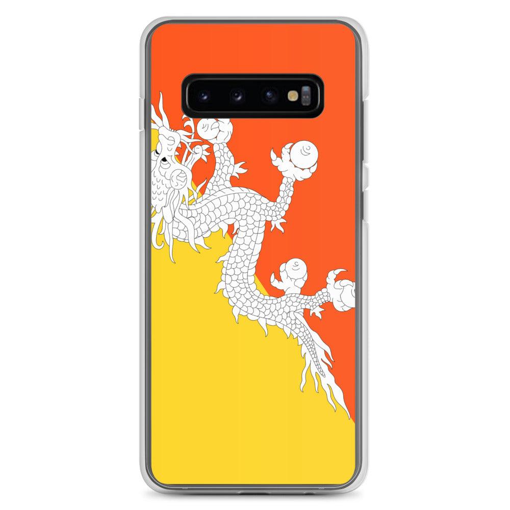 Coque de téléphone avec le drapeau du Bhoutan, en TPU, offrant protection et style.