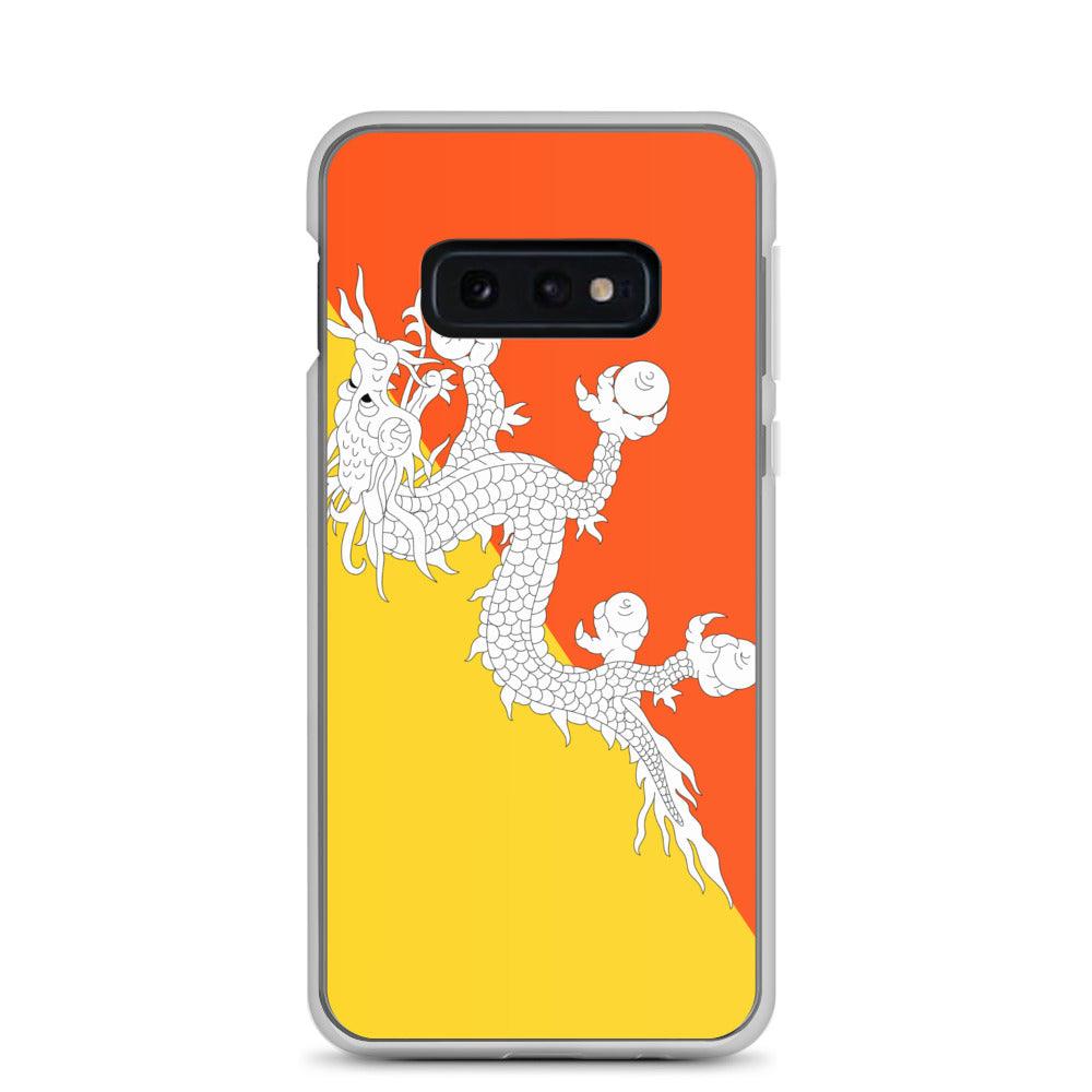 Coque de téléphone avec le drapeau du Bhoutan, en TPU, offrant protection et style.