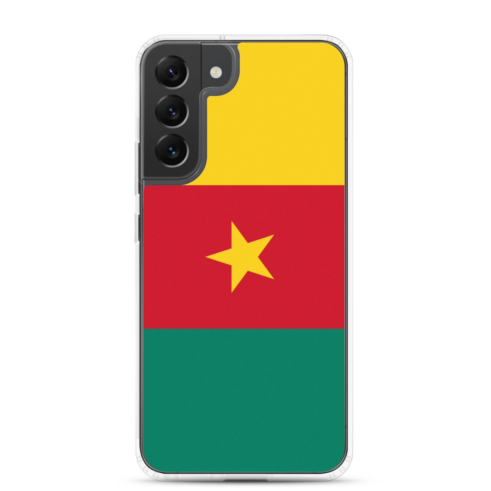 Coque de téléphone avec le drapeau du Cameroun, en TPU flexible, offrant une protection élégante et durable.