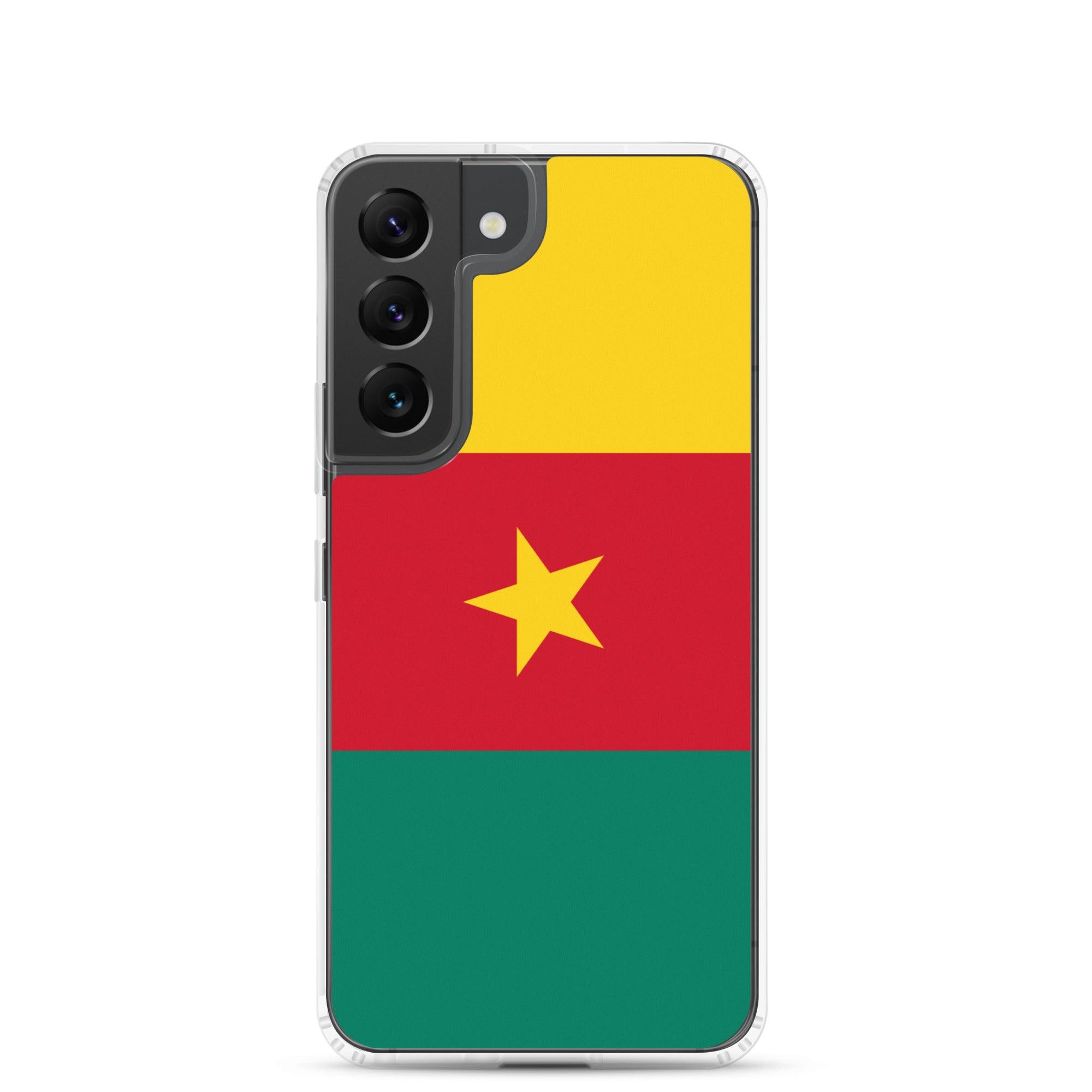 Coque de téléphone avec le drapeau du Cameroun, en TPU flexible, offrant une protection élégante et durable.