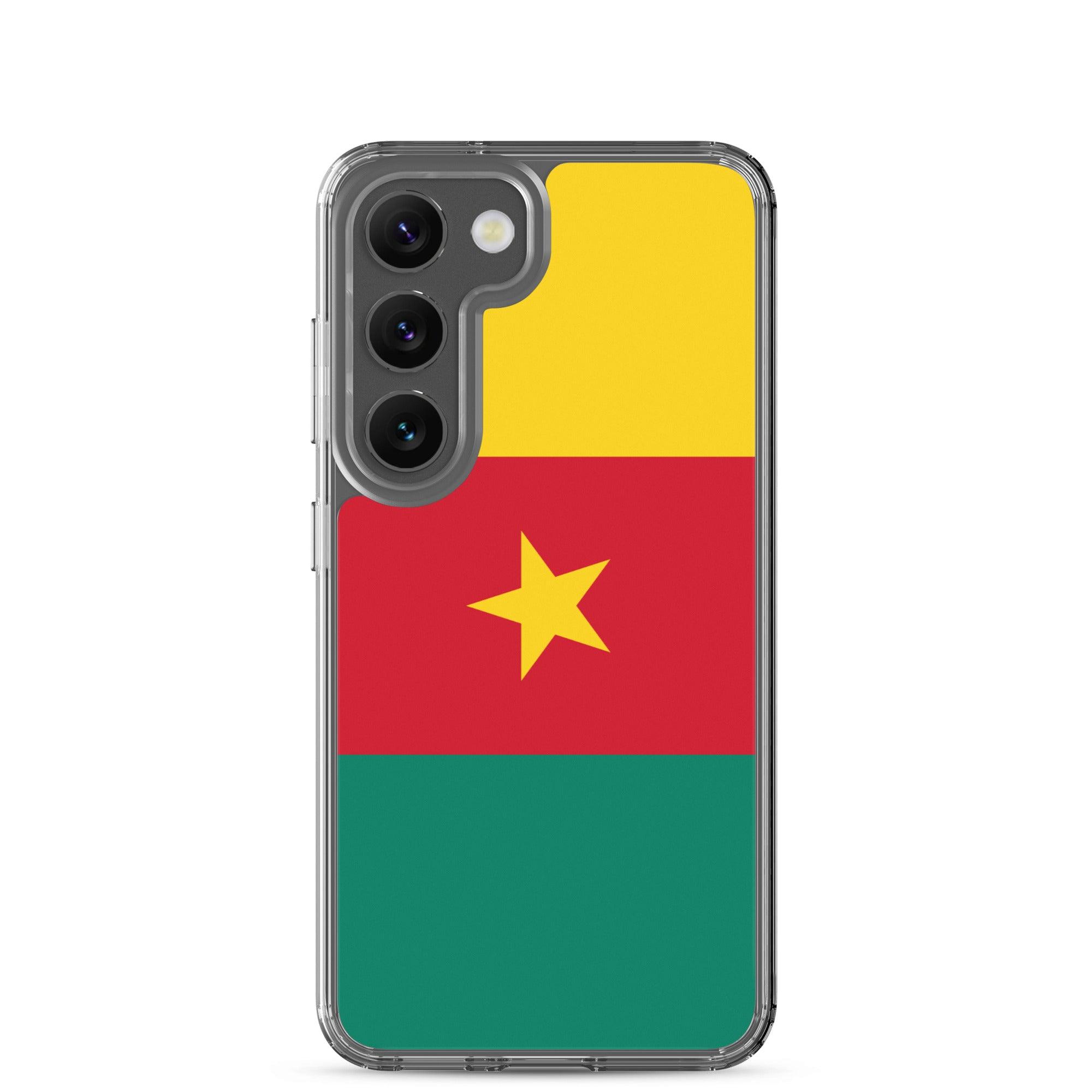 Coque de téléphone avec le drapeau du Cameroun, en TPU flexible, offrant une protection élégante et durable.