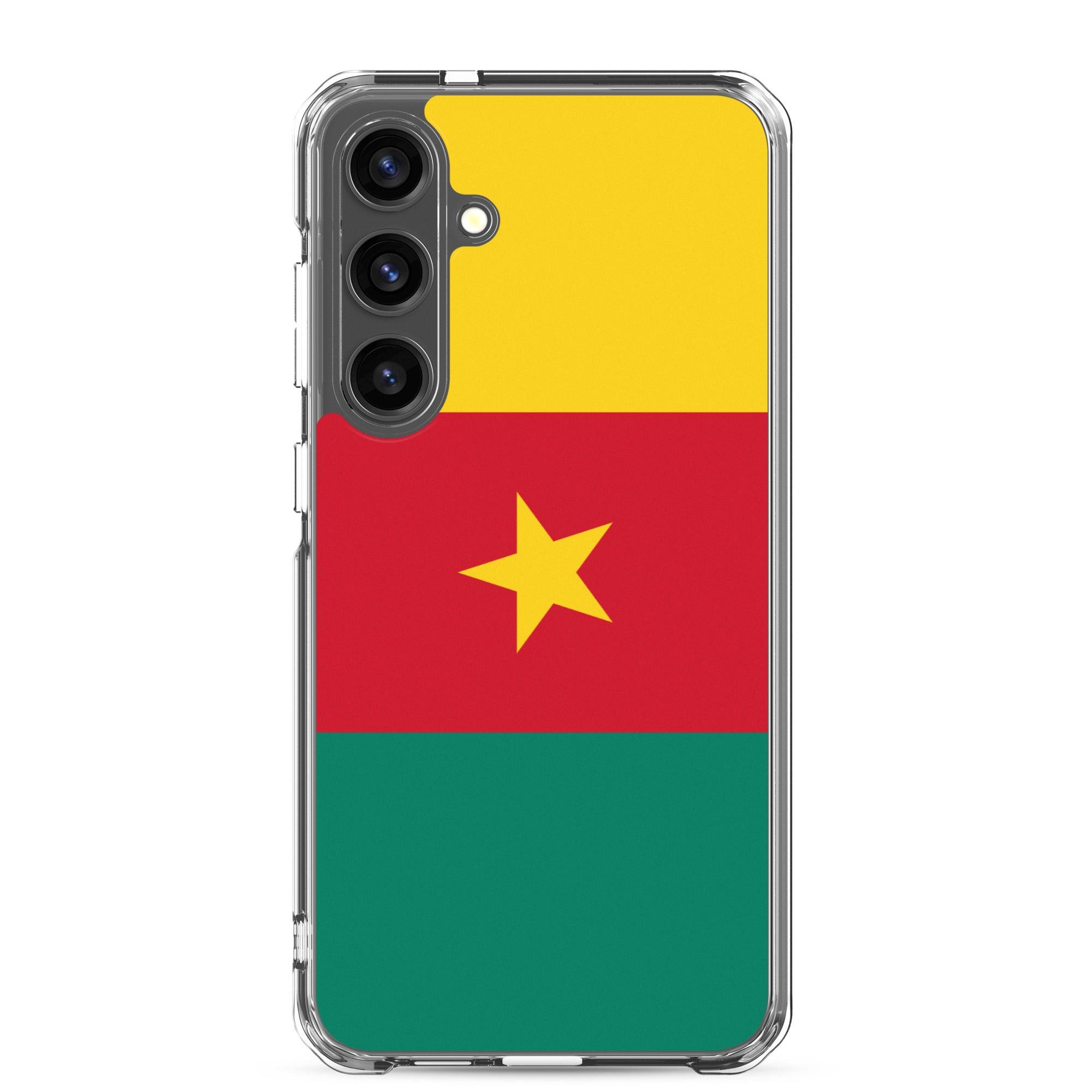 Coque de téléphone avec le drapeau du Cameroun, en TPU flexible, offrant une protection élégante et durable.