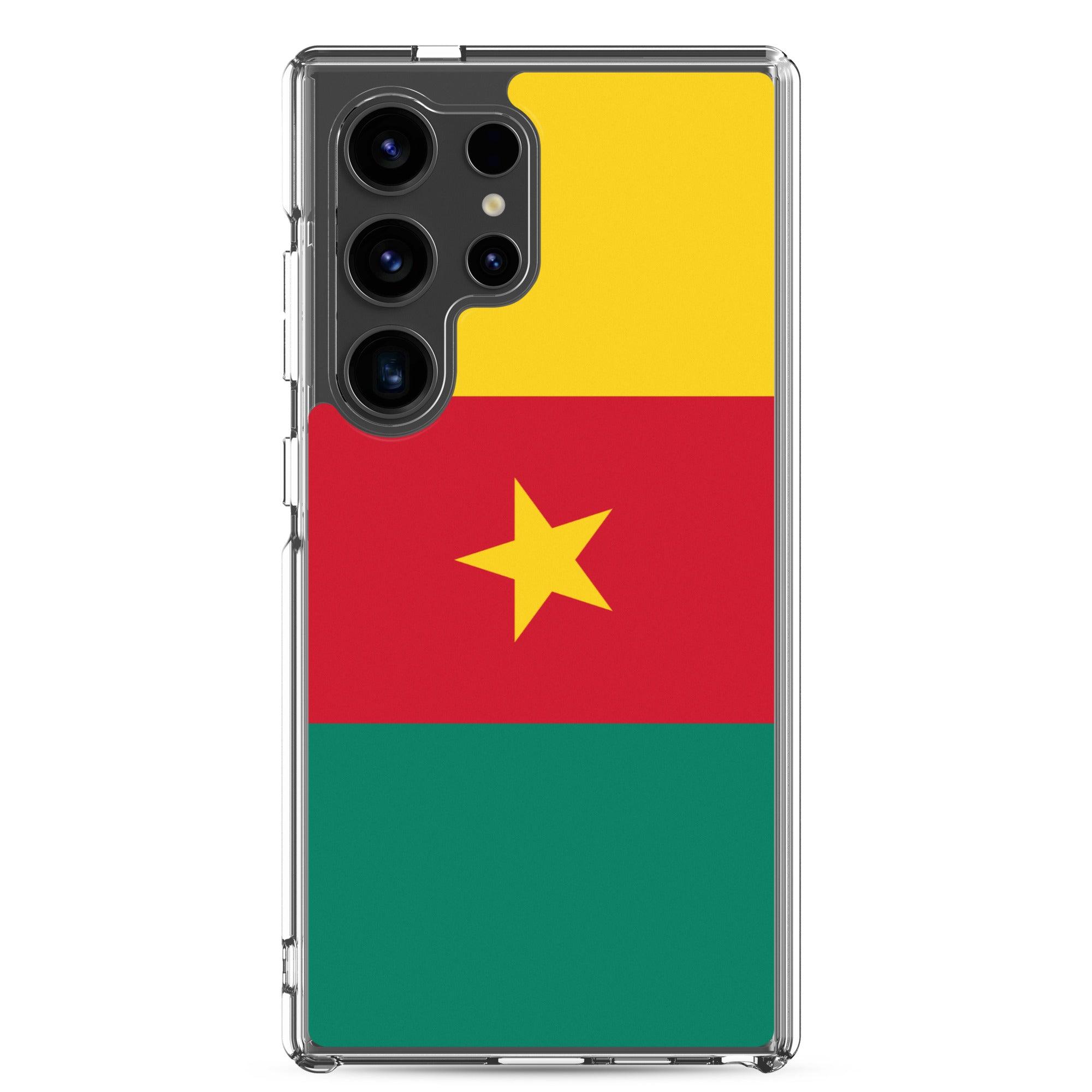 Coque de téléphone avec le drapeau du Cameroun, en TPU flexible, offrant une protection élégante et durable.