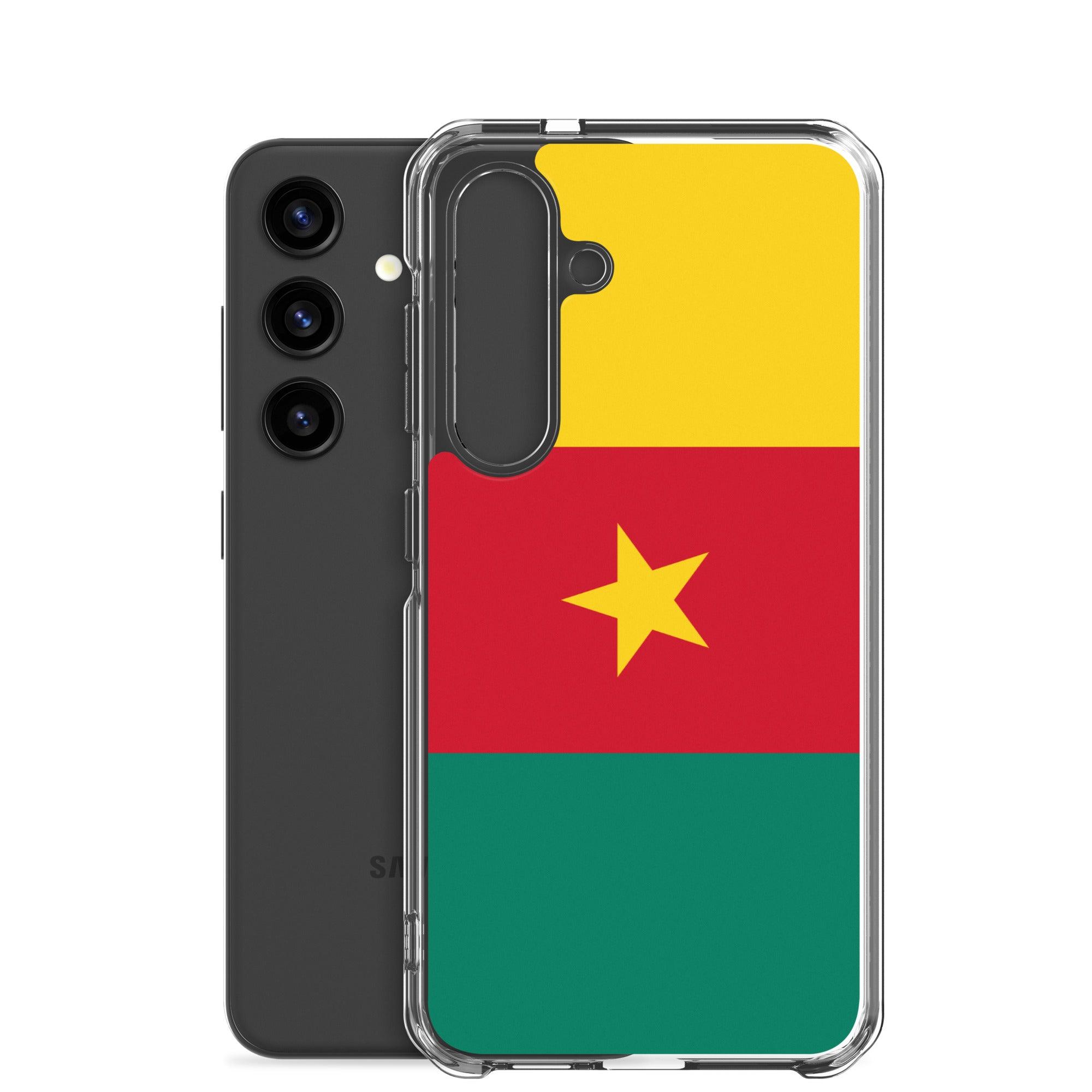 Coque de téléphone avec le drapeau du Cameroun, en TPU flexible, offrant une protection élégante et durable.