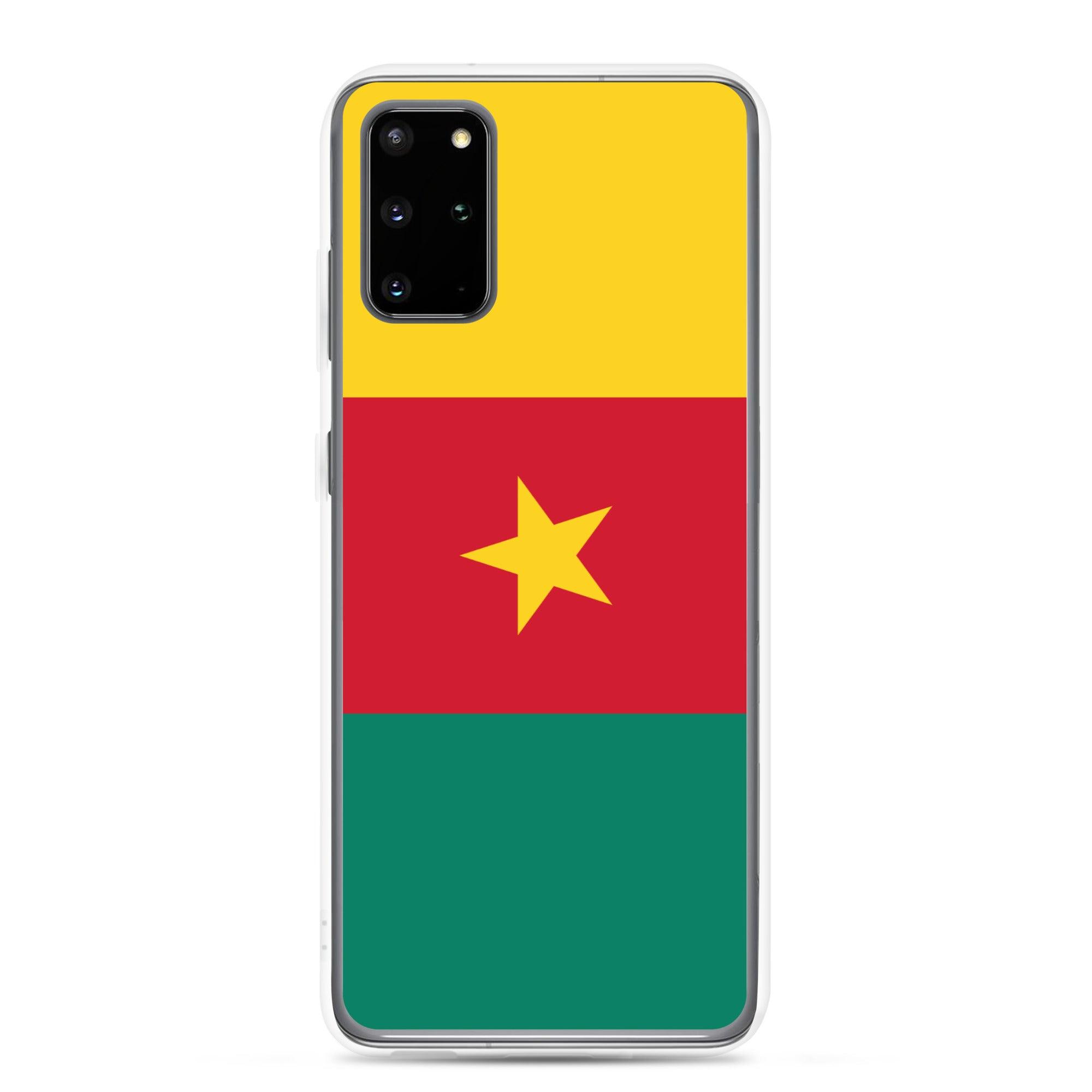 Coque de téléphone avec le drapeau du Cameroun, en TPU flexible, offrant une protection élégante et durable.