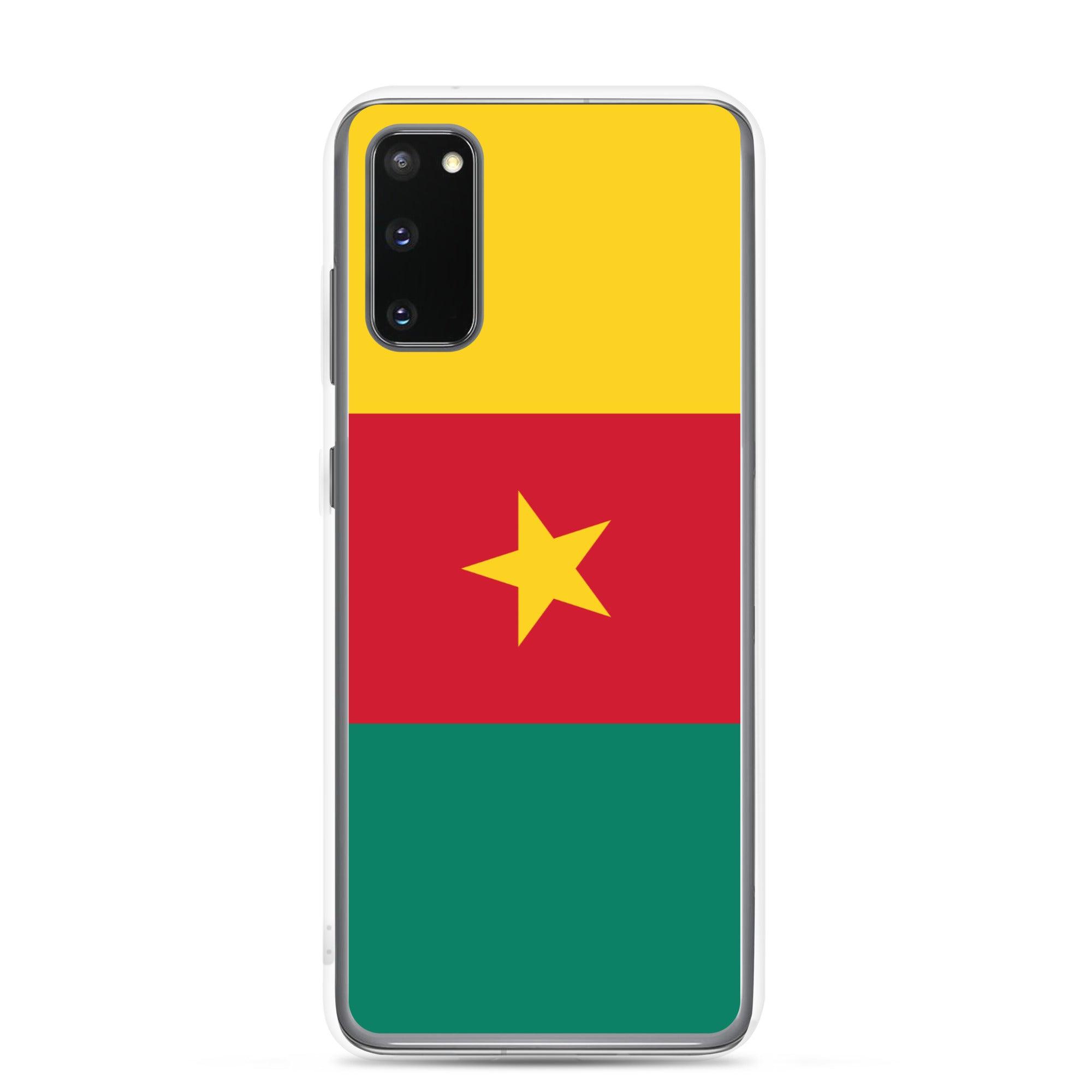 Coque de téléphone avec le drapeau du Cameroun, en TPU flexible, offrant une protection élégante et durable.