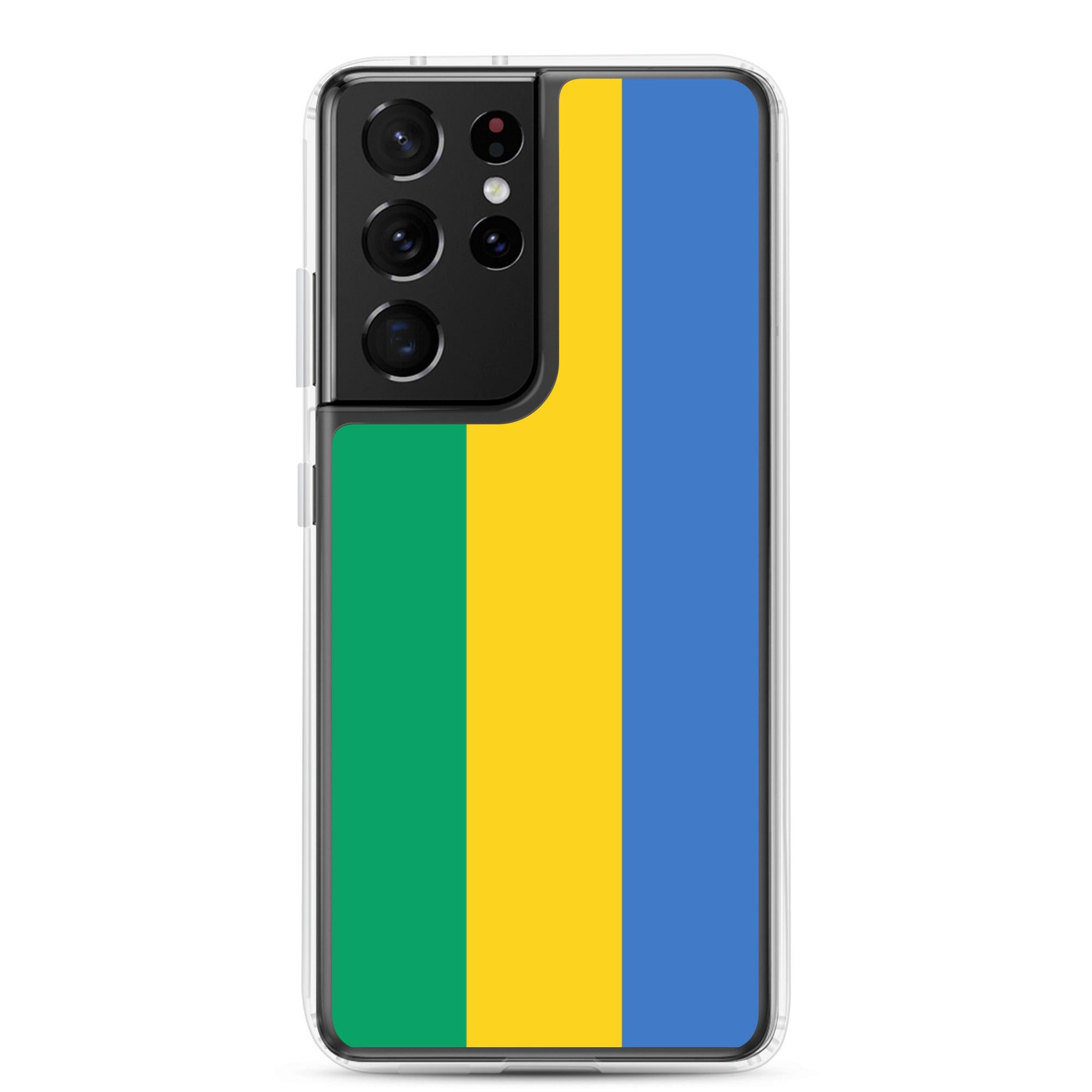 Coque de téléphone avec le drapeau du Gabon, en TPU, offrant une protection et un design élégant.
