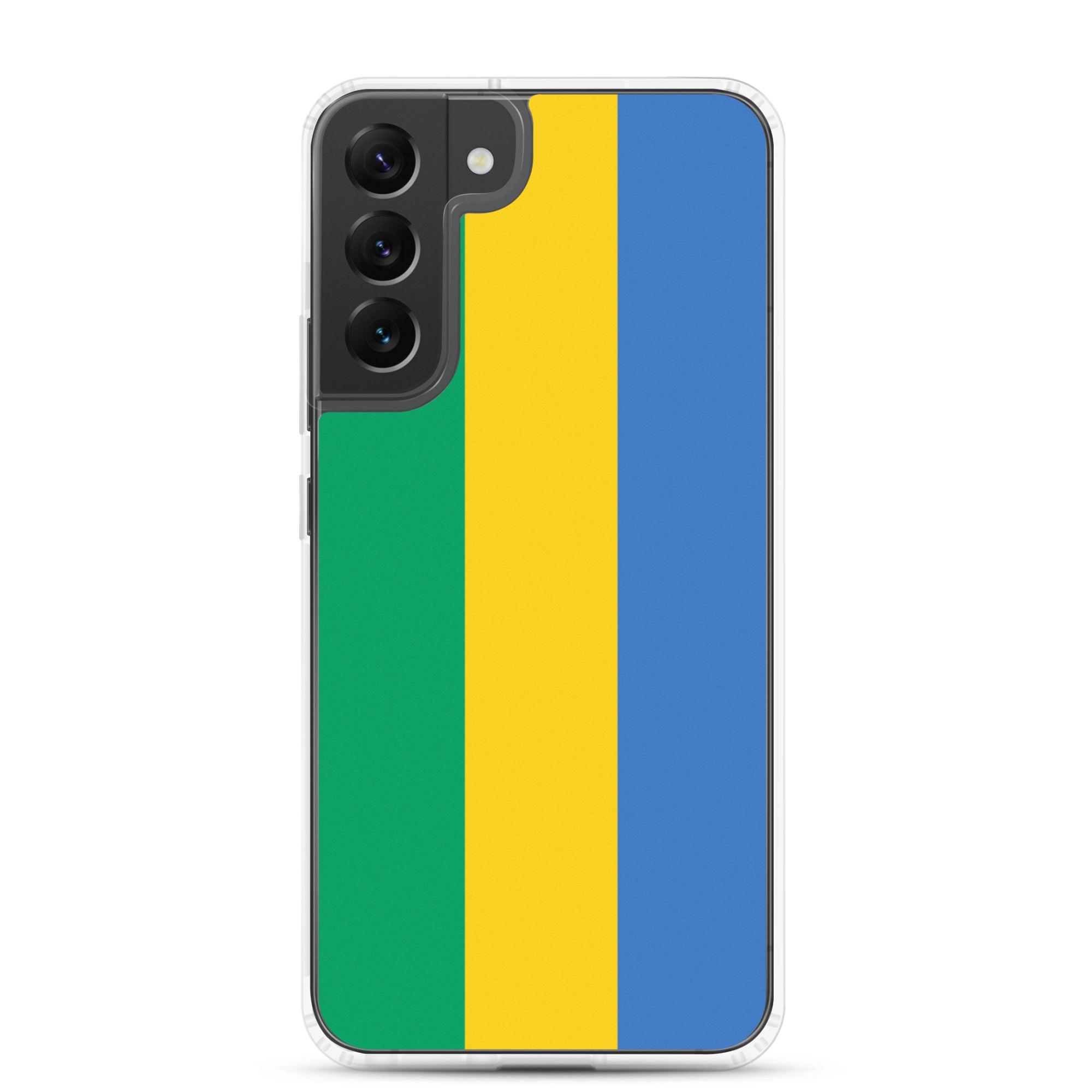 Coque de téléphone avec le drapeau du Gabon, en TPU, offrant une protection et un design élégant.