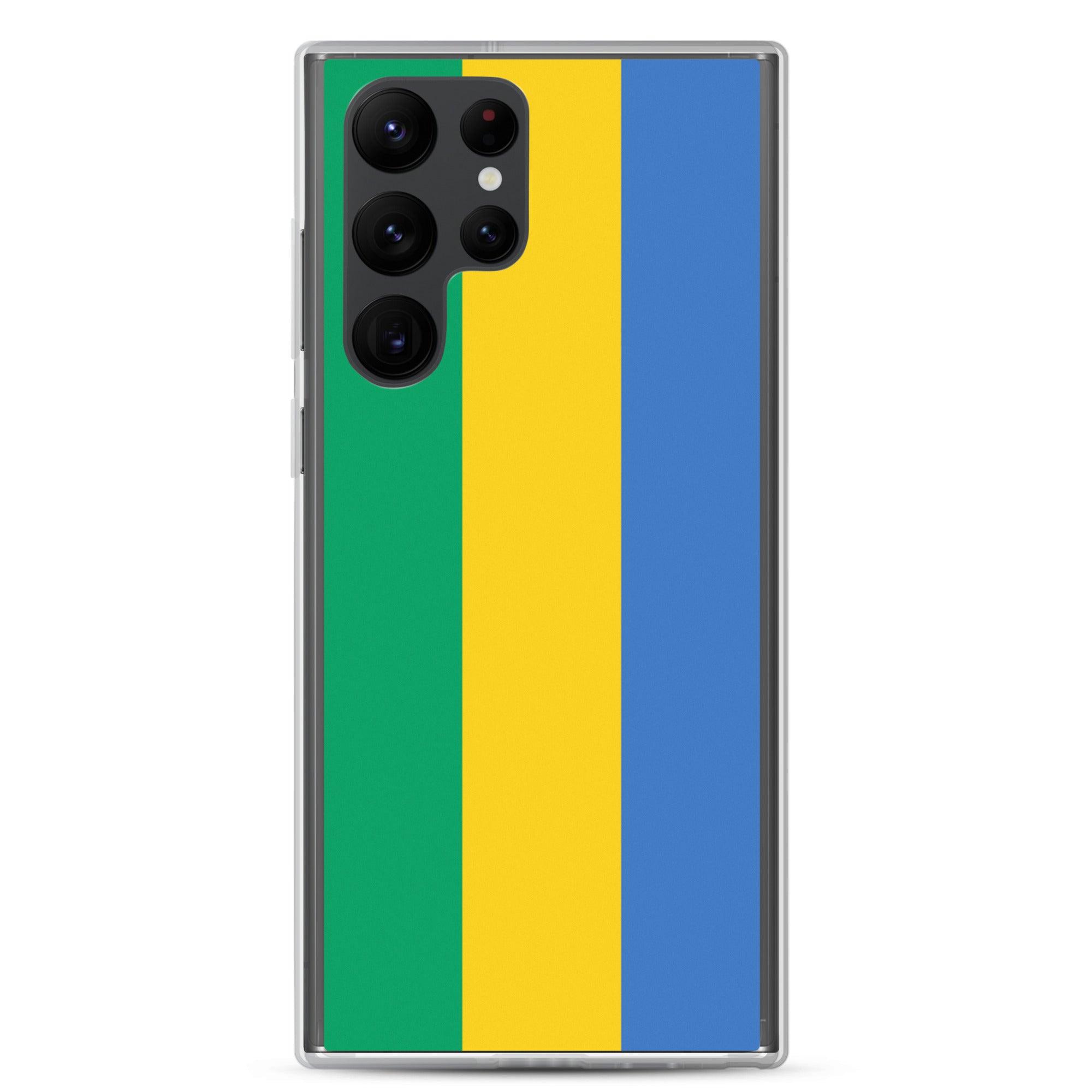 Coque de téléphone avec le drapeau du Gabon, en TPU, offrant une protection et un design élégant.