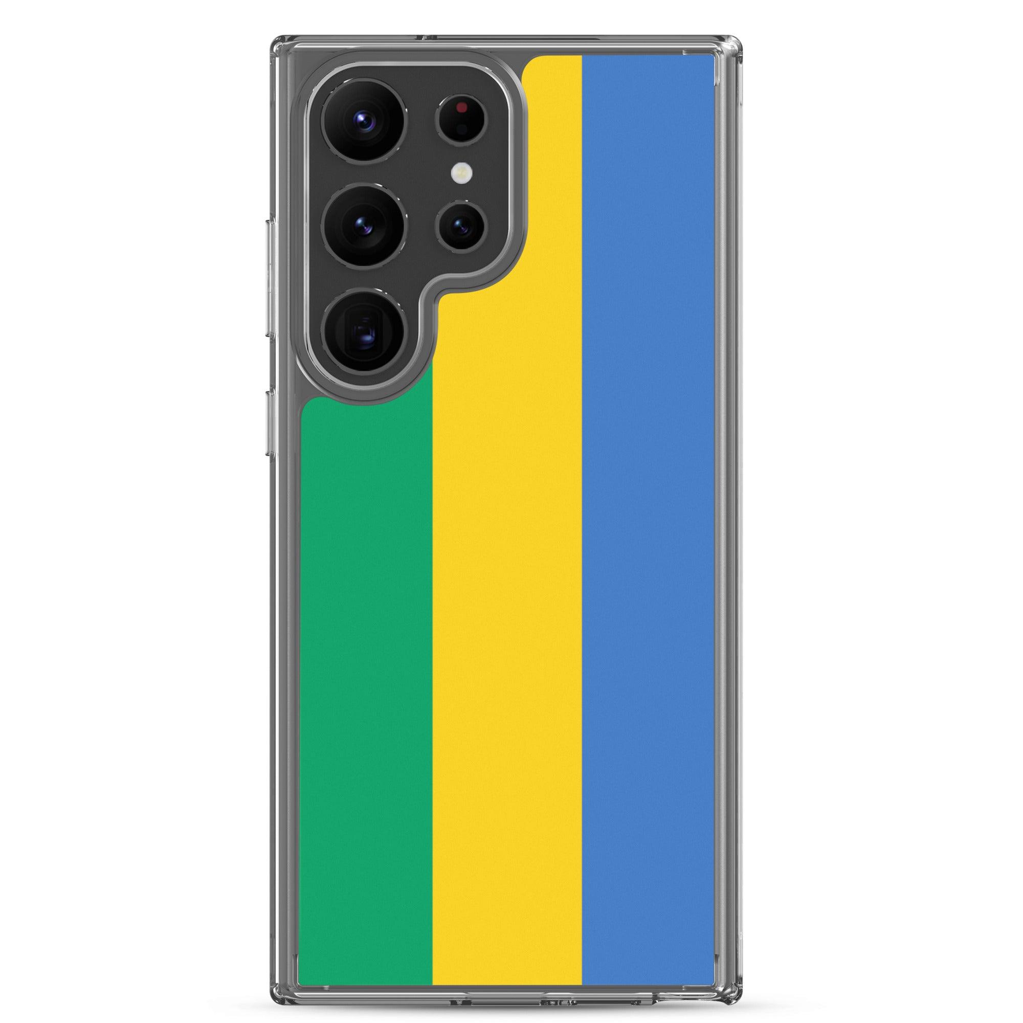 Coque de téléphone avec le drapeau du Gabon, en TPU, offrant une protection et un design élégant.