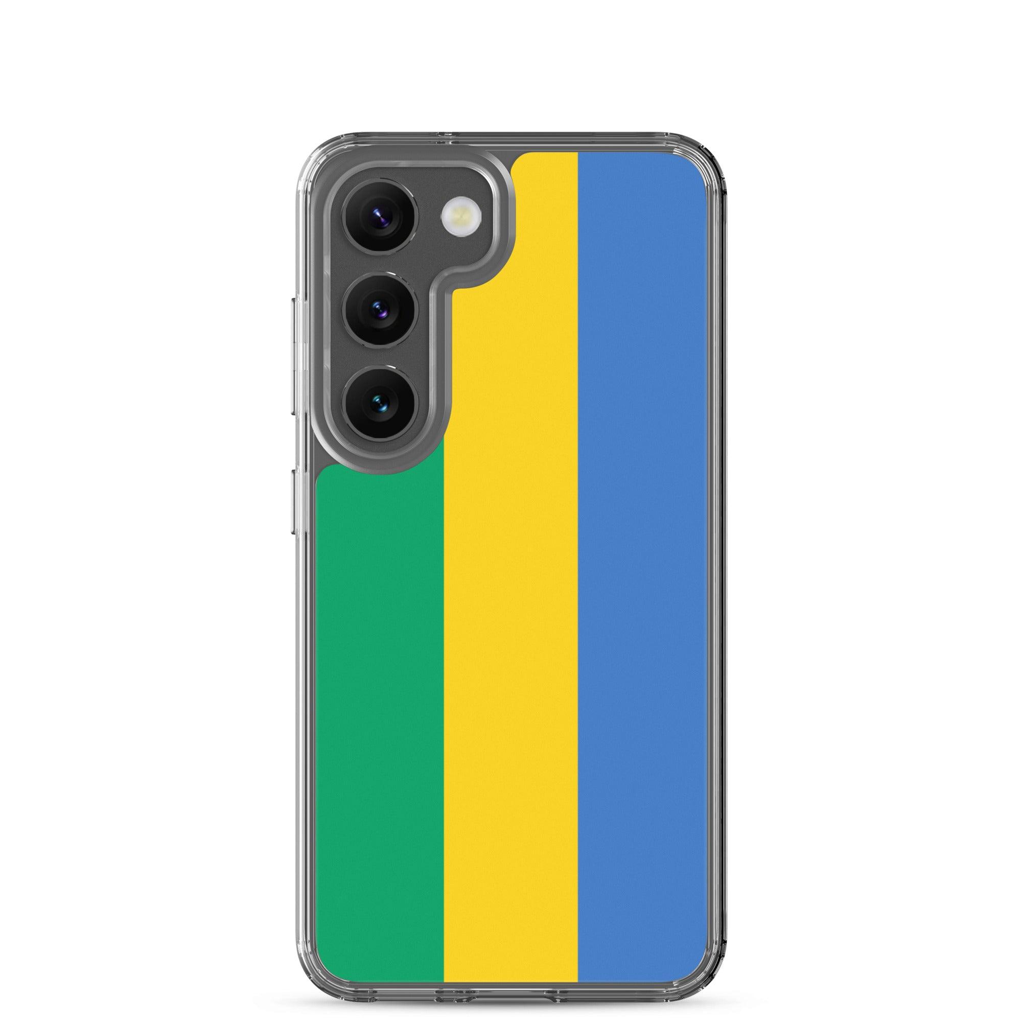 Coque de téléphone avec le drapeau du Gabon, en TPU, offrant une protection et un design élégant.