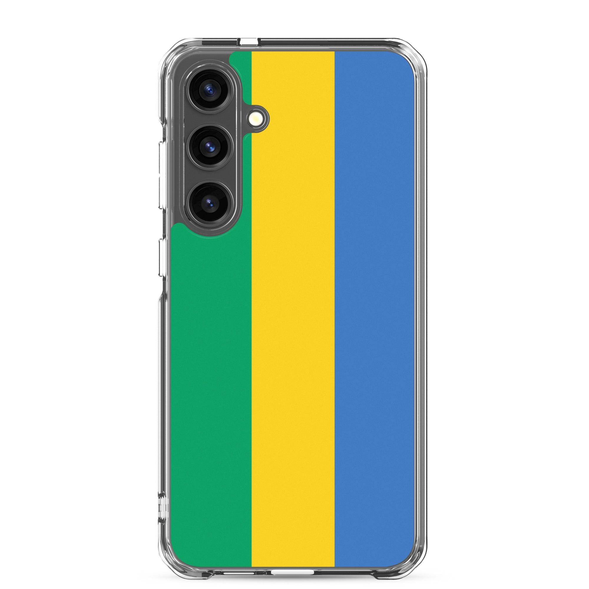 Coque de téléphone avec le drapeau du Gabon, en TPU, offrant une protection et un design élégant.
