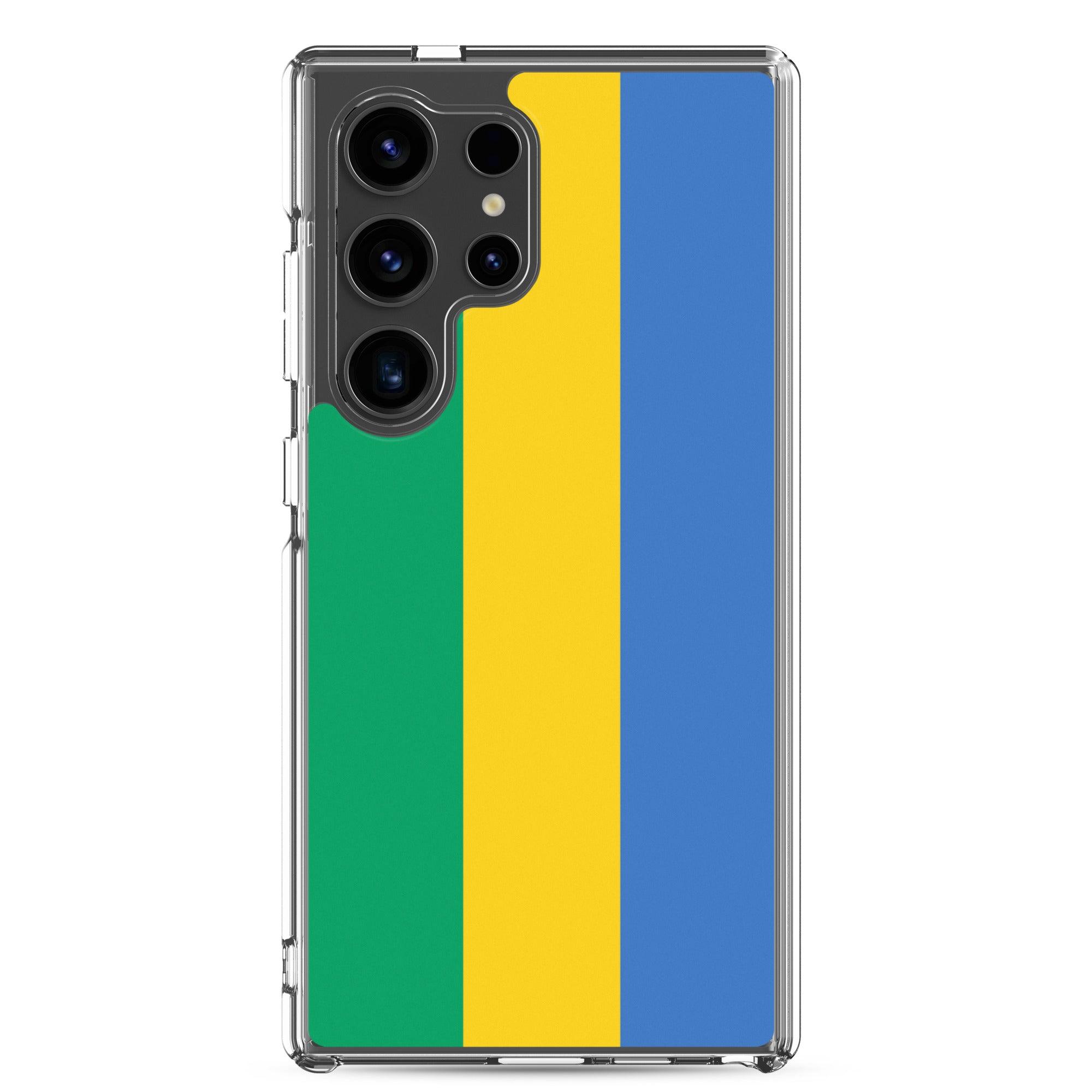 Coque de téléphone avec le drapeau du Gabon, en TPU, offrant une protection et un design élégant.