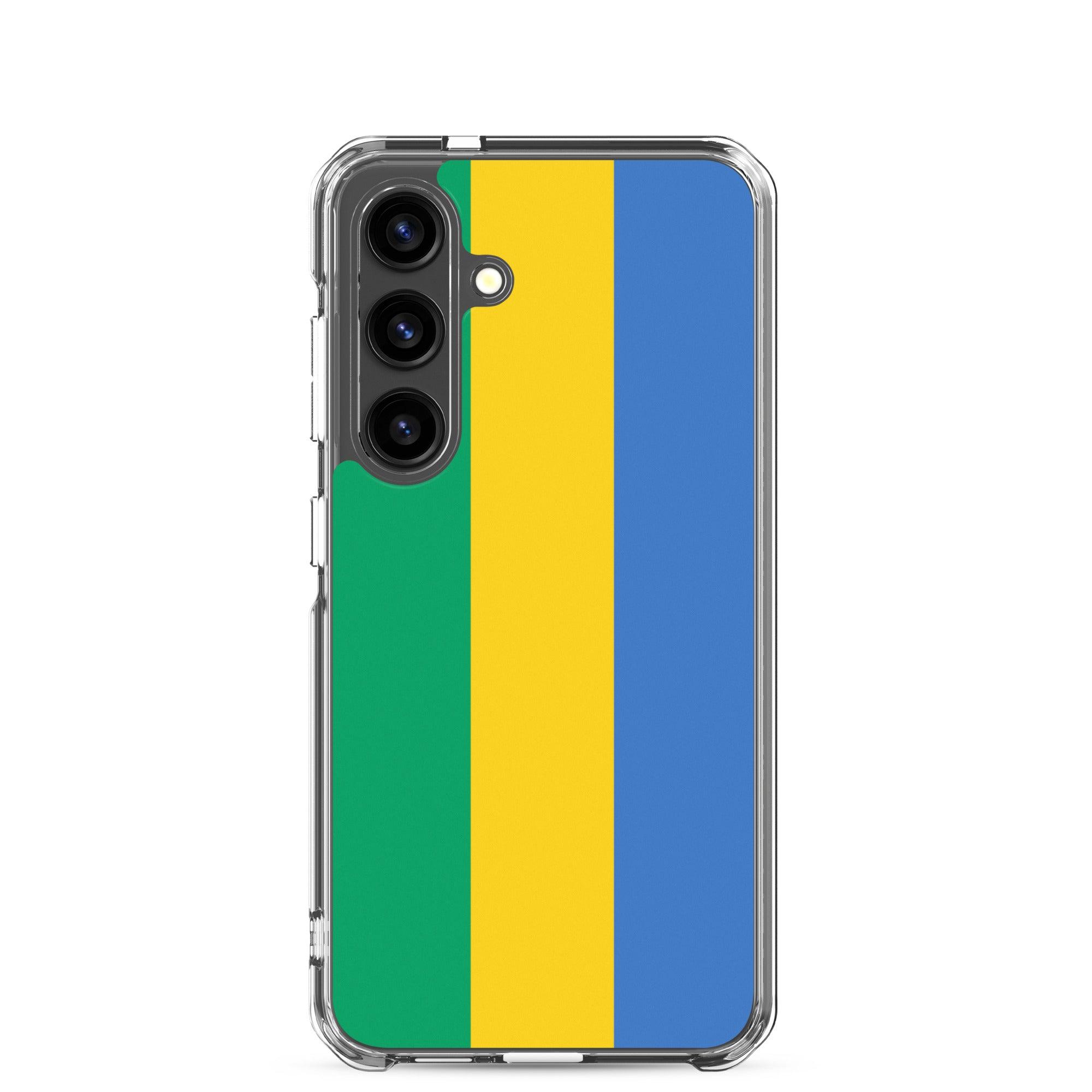 Coque de téléphone avec le drapeau du Gabon, en TPU, offrant une protection et un design élégant.