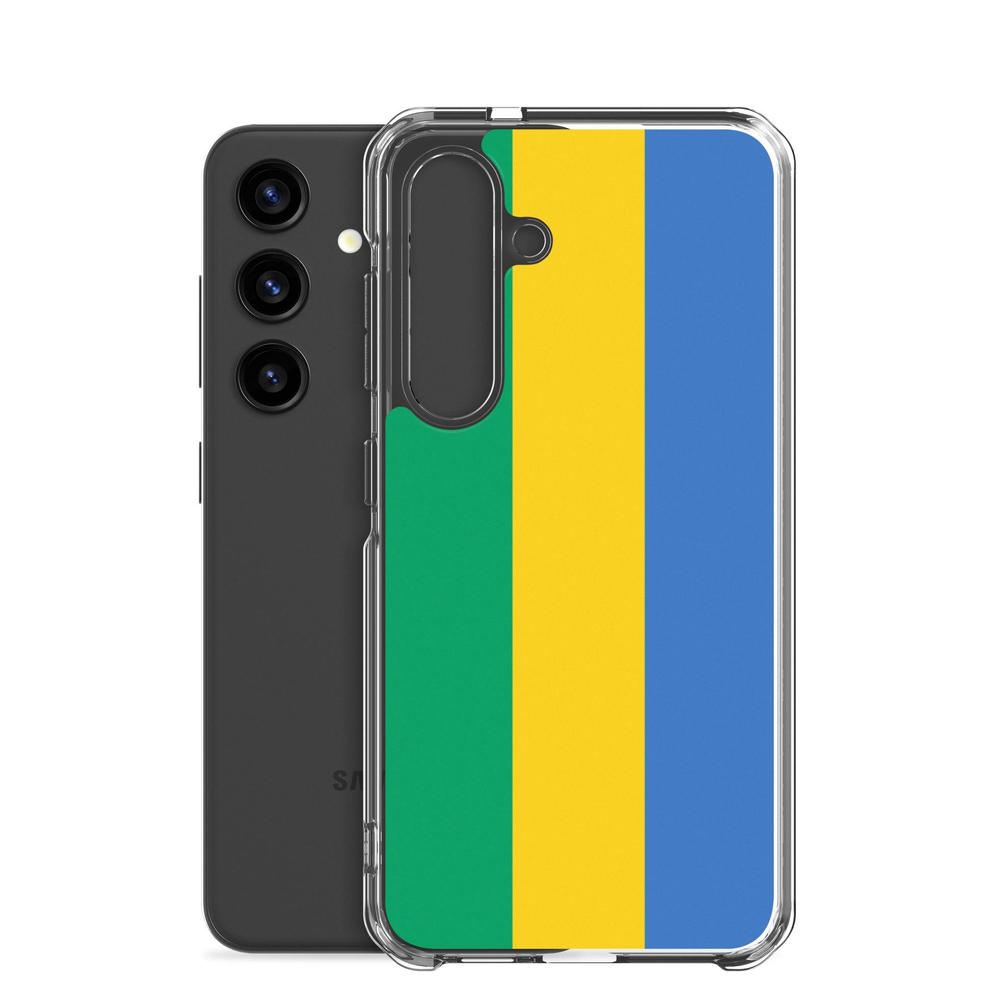 Coque de téléphone avec le drapeau du Gabon, en TPU, offrant une protection et un design élégant.