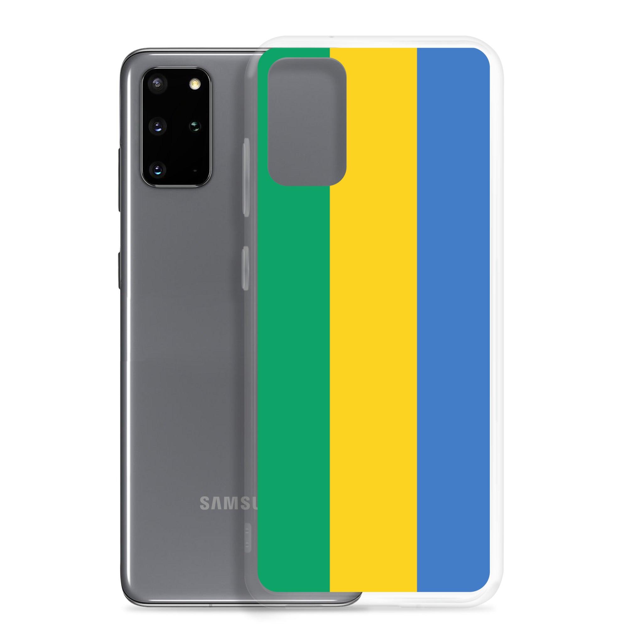 Coque de téléphone avec le drapeau du Gabon, en TPU, offrant une protection et un design élégant.