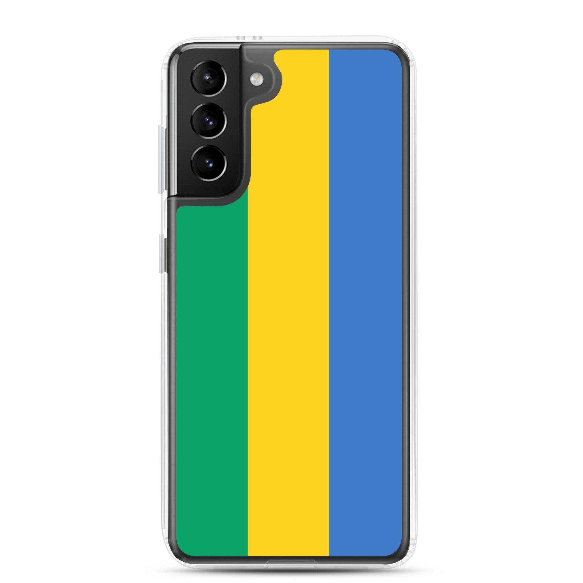 Coque de téléphone avec le drapeau du Gabon, en TPU, offrant une protection et un design élégant.