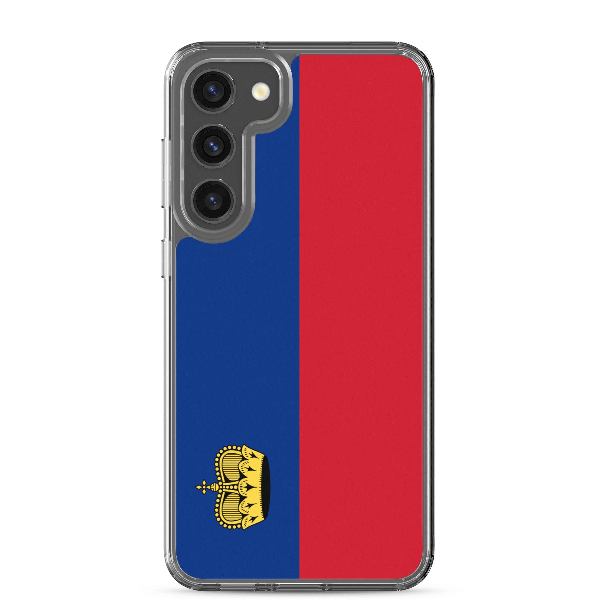 Coque de téléphone avec le drapeau du Liechtenstein, en TPU flexible, offrant une protection élégante et durable.