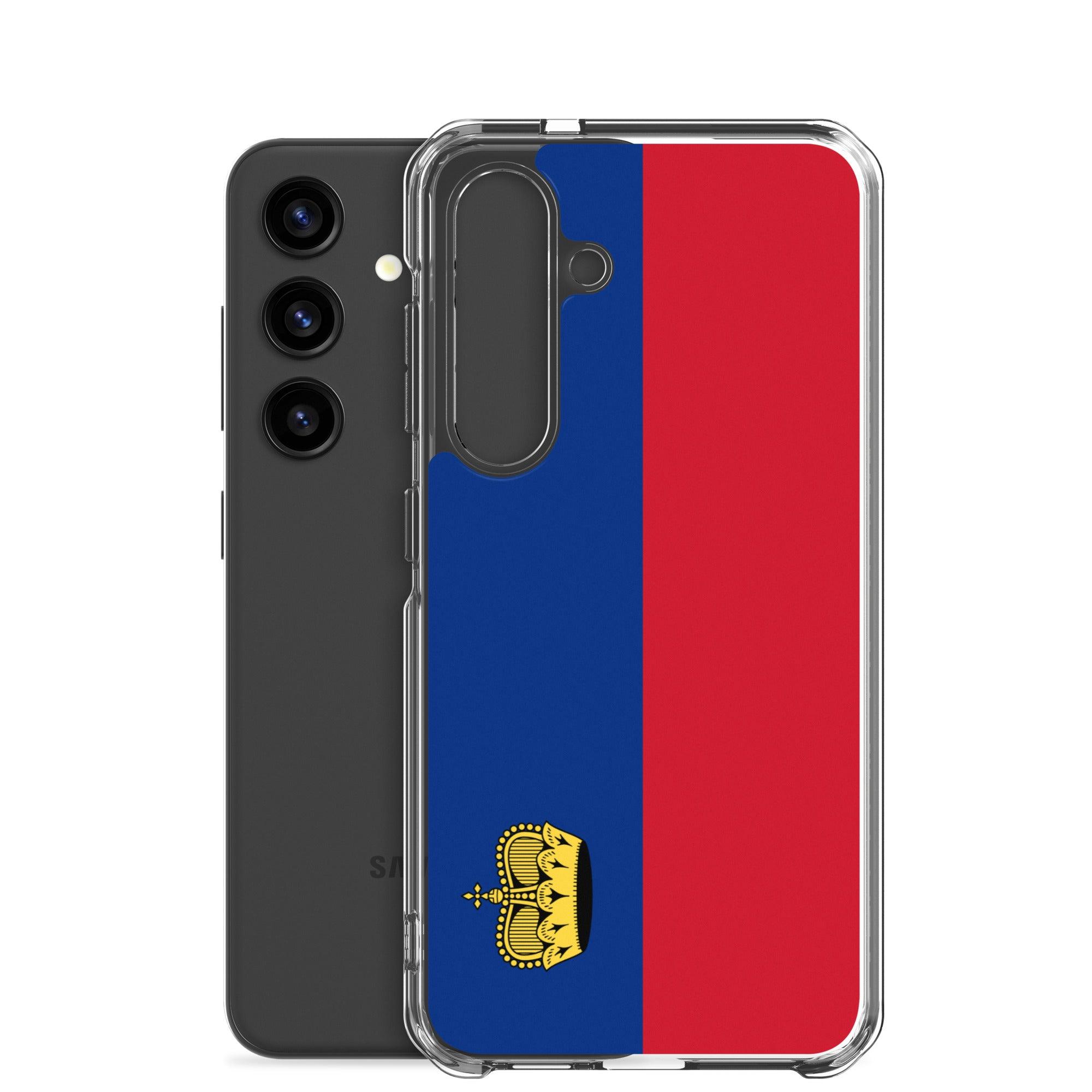 Coque de téléphone avec le drapeau du Liechtenstein, en TPU flexible, offrant une protection élégante et durable.