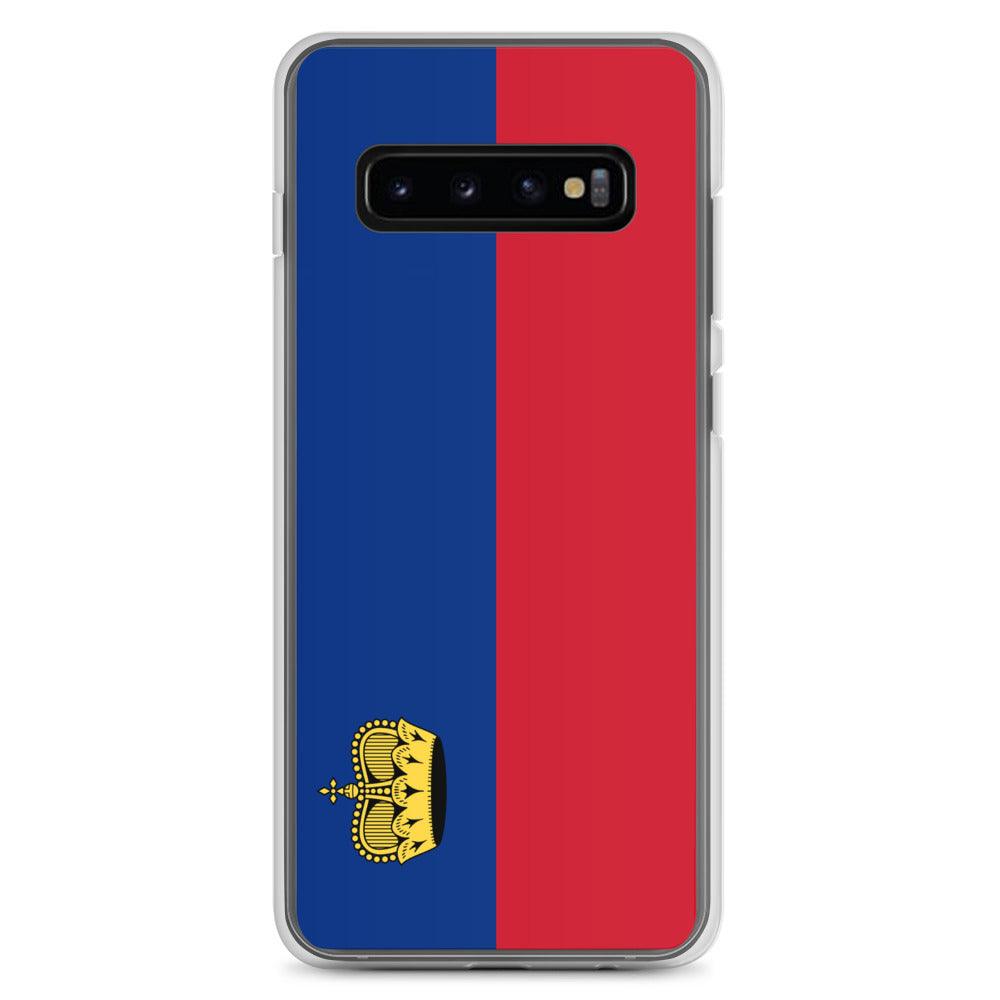 Coque de téléphone avec le drapeau du Liechtenstein, en TPU flexible, offrant une protection élégante et durable.