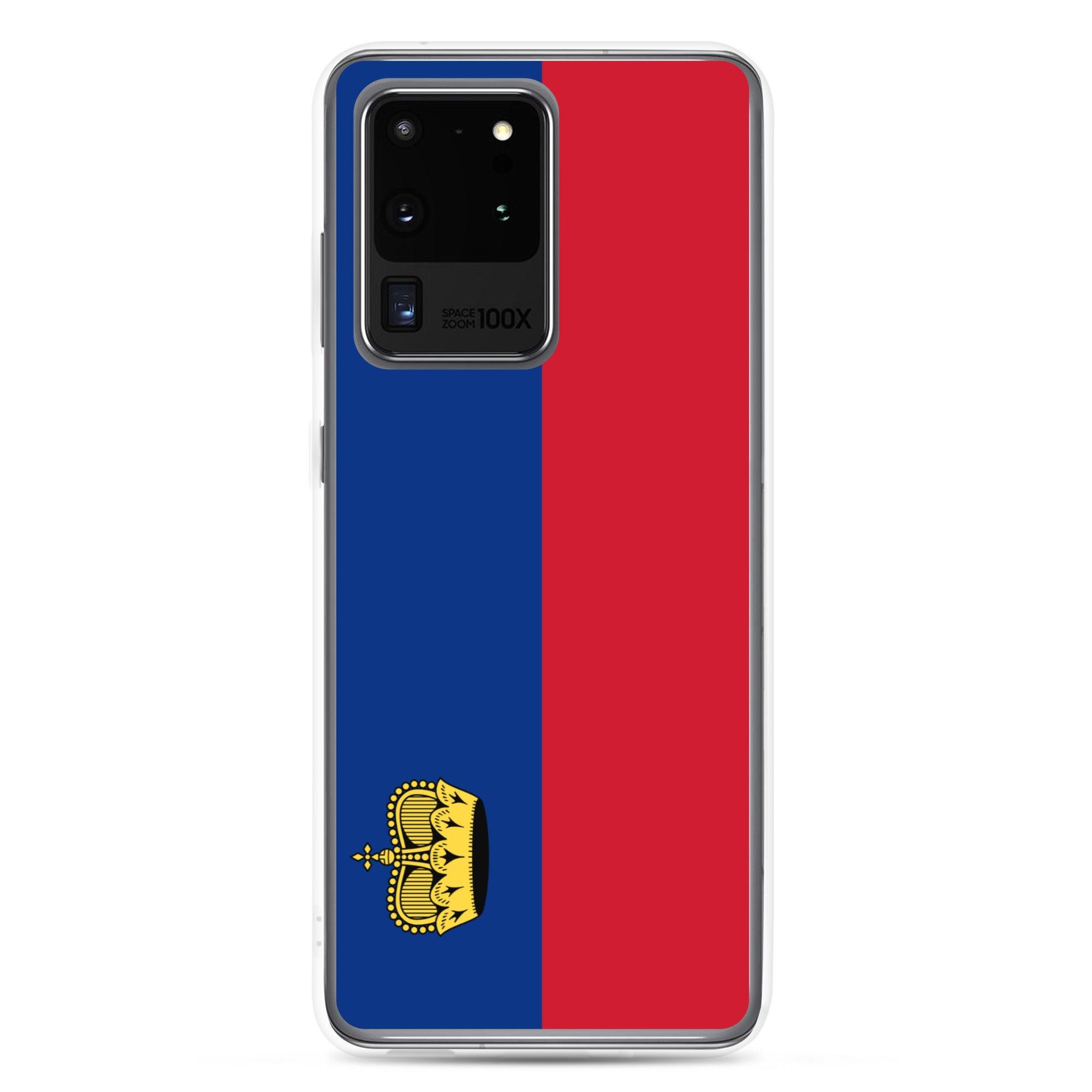 Coque de téléphone avec le drapeau du Liechtenstein, en TPU flexible, offrant une protection élégante et durable.