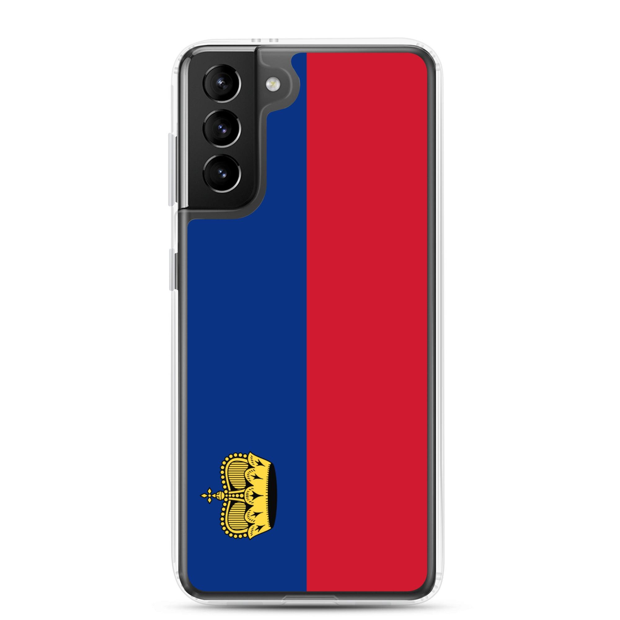 Coque de téléphone avec le drapeau du Liechtenstein, en TPU flexible, offrant une protection élégante et durable.