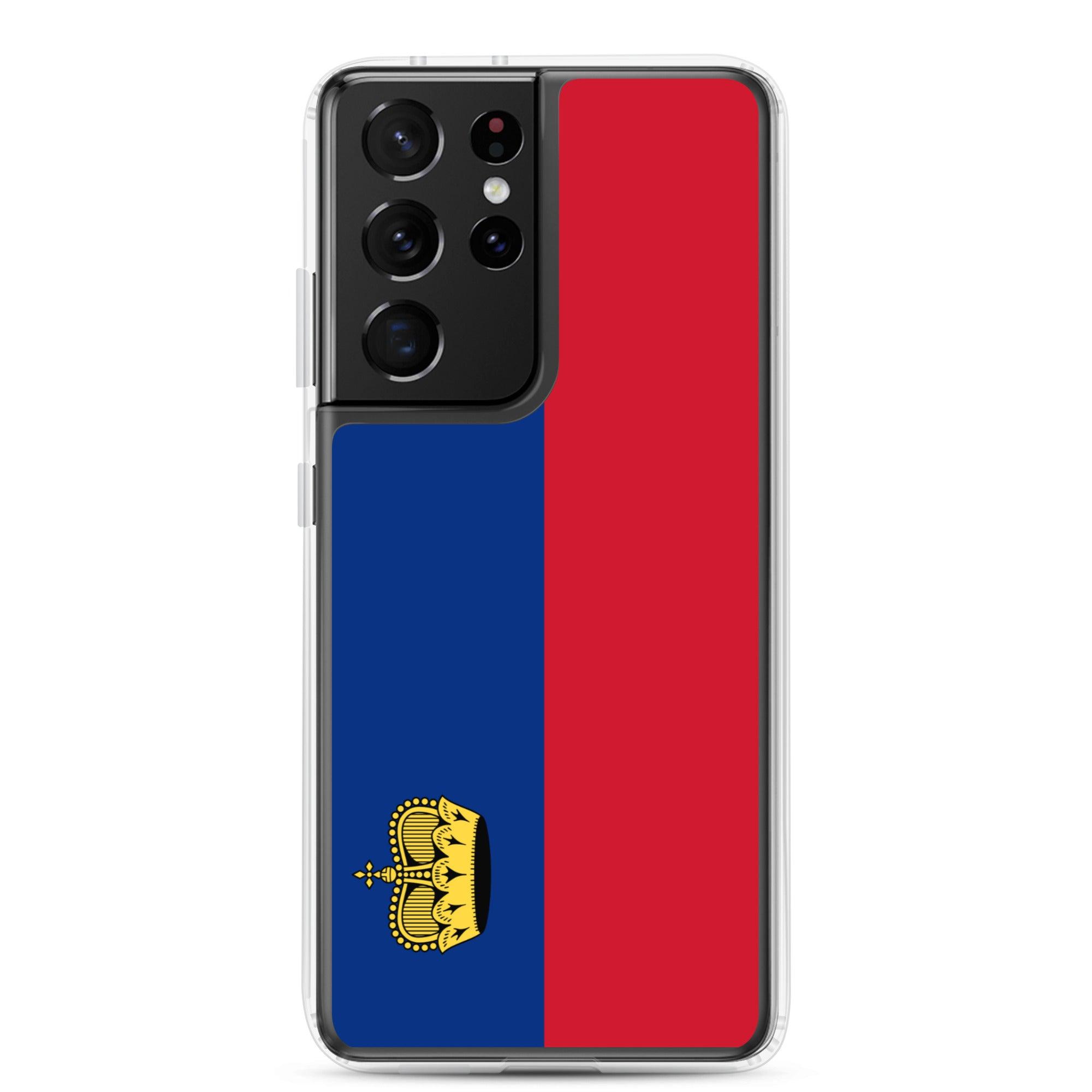 Coque de téléphone avec le drapeau du Liechtenstein, en TPU flexible, offrant une protection élégante et durable.