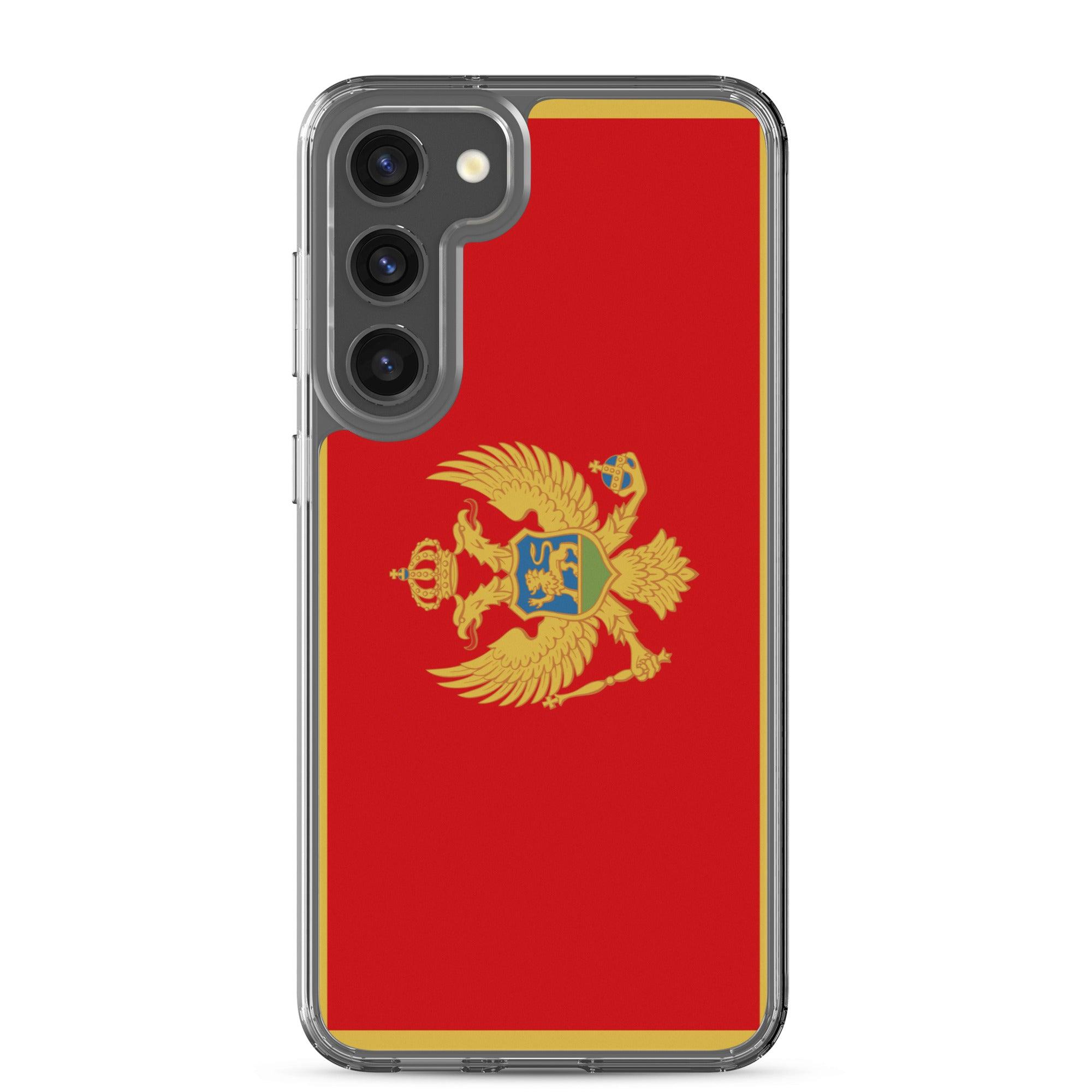 Coque de téléphone avec le drapeau du Monténégro, en TPU, offrant protection et style.