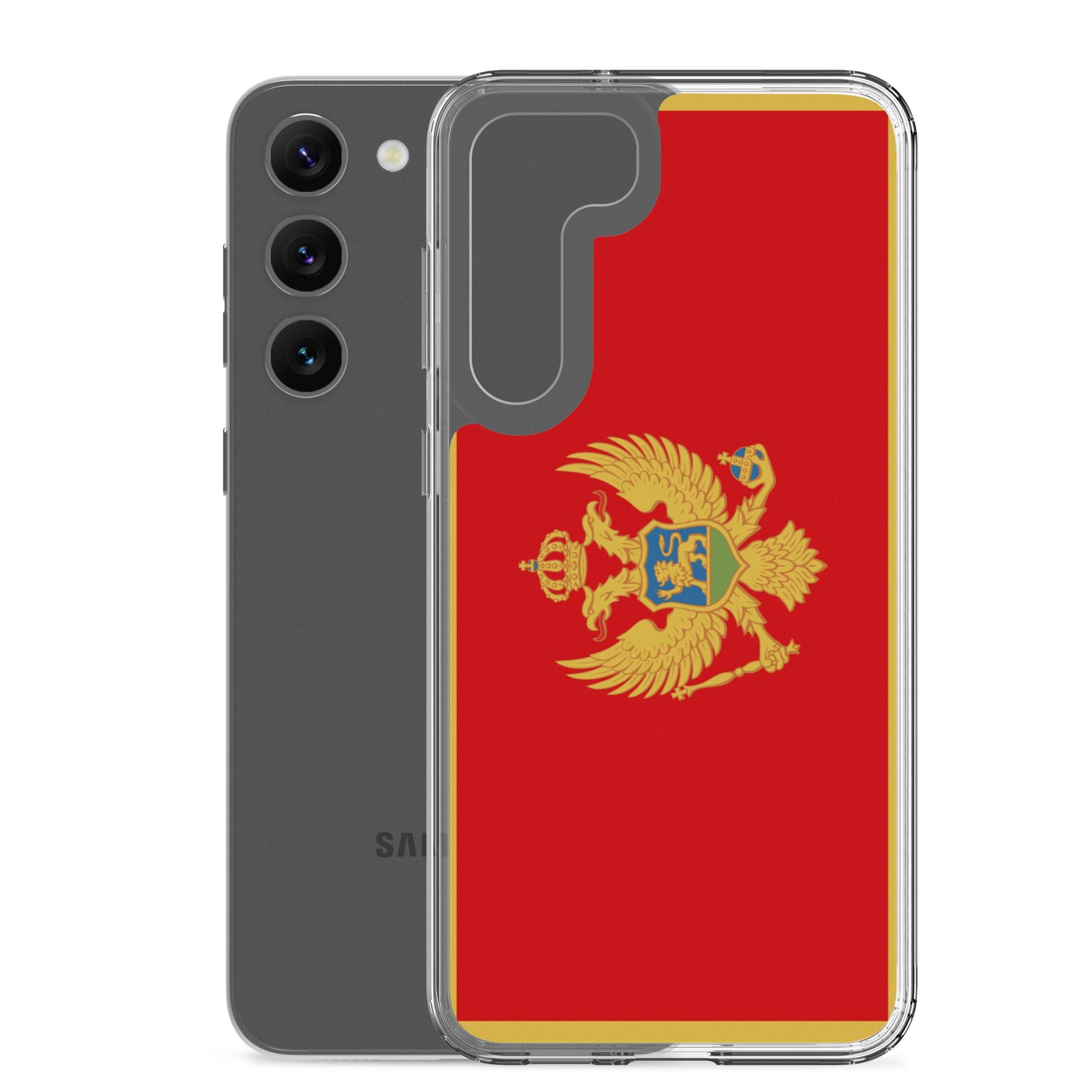 Coque de téléphone avec le drapeau du Monténégro, en TPU, offrant protection et style.