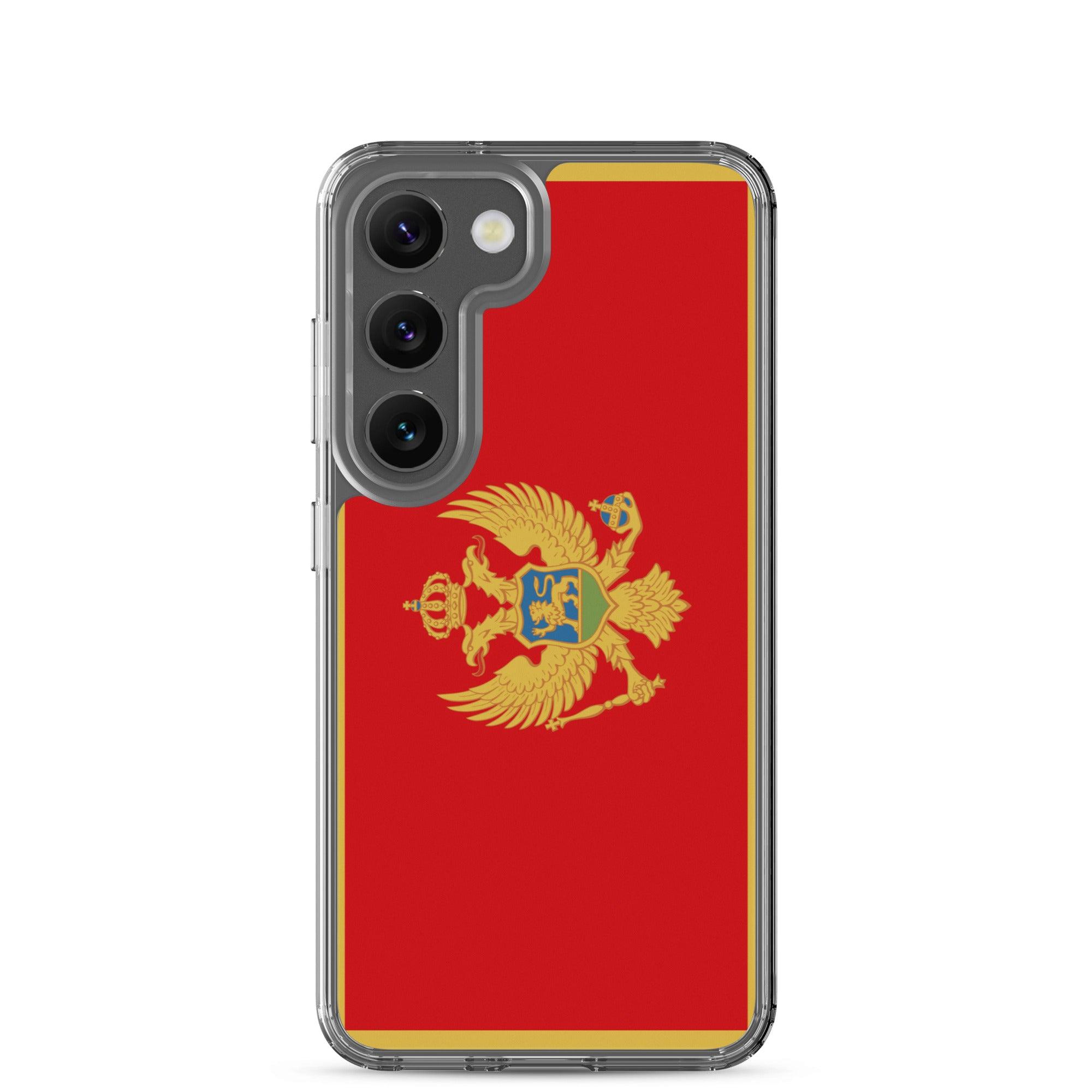 Coque de téléphone avec le drapeau du Monténégro, en TPU, offrant protection et style.
