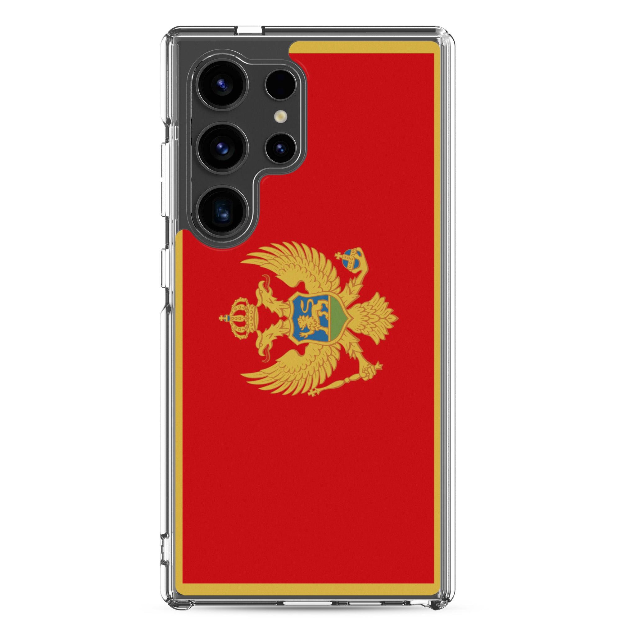 Coque de téléphone avec le drapeau du Monténégro, en TPU, offrant protection et style.