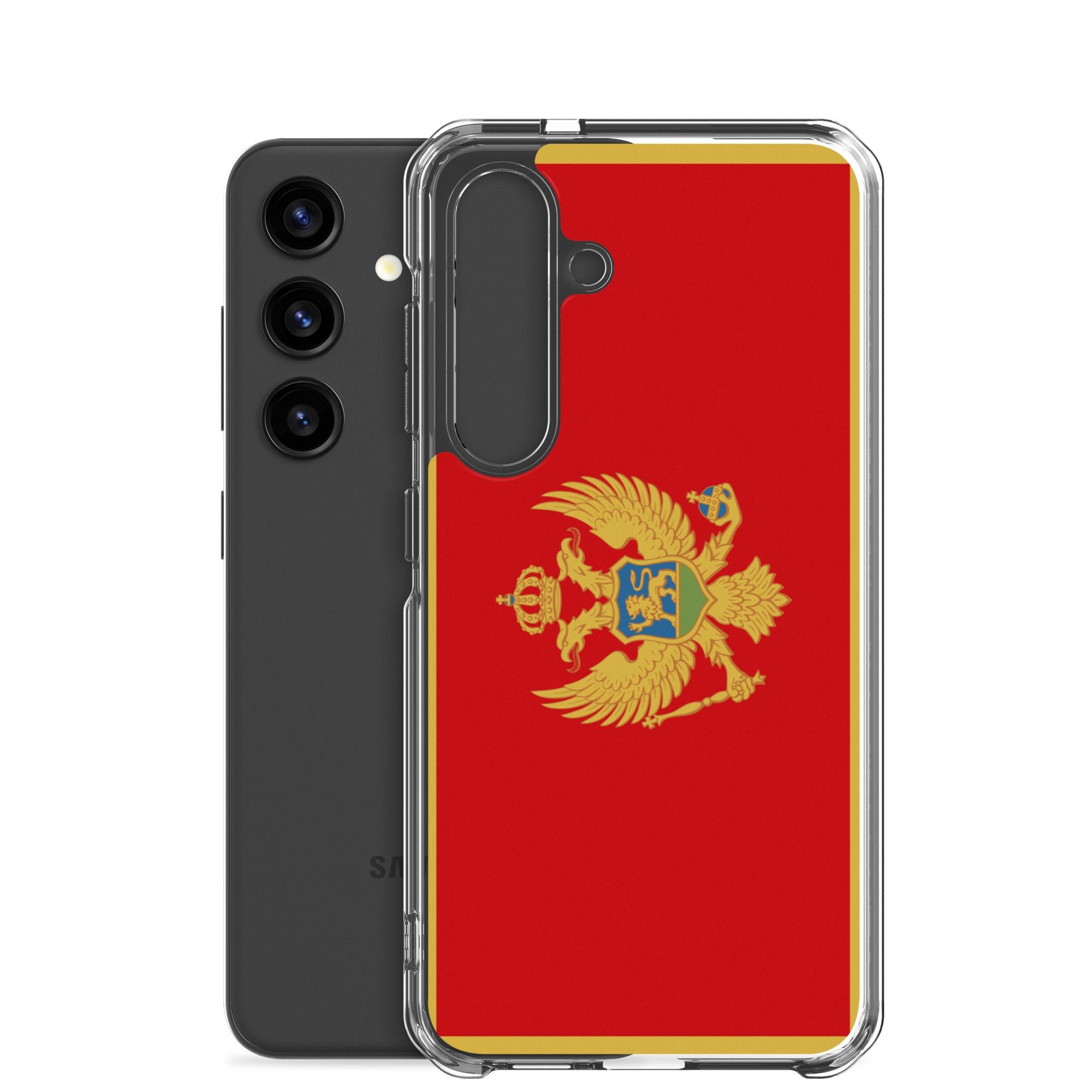 Coque de téléphone avec le drapeau du Monténégro, en TPU, offrant protection et style.