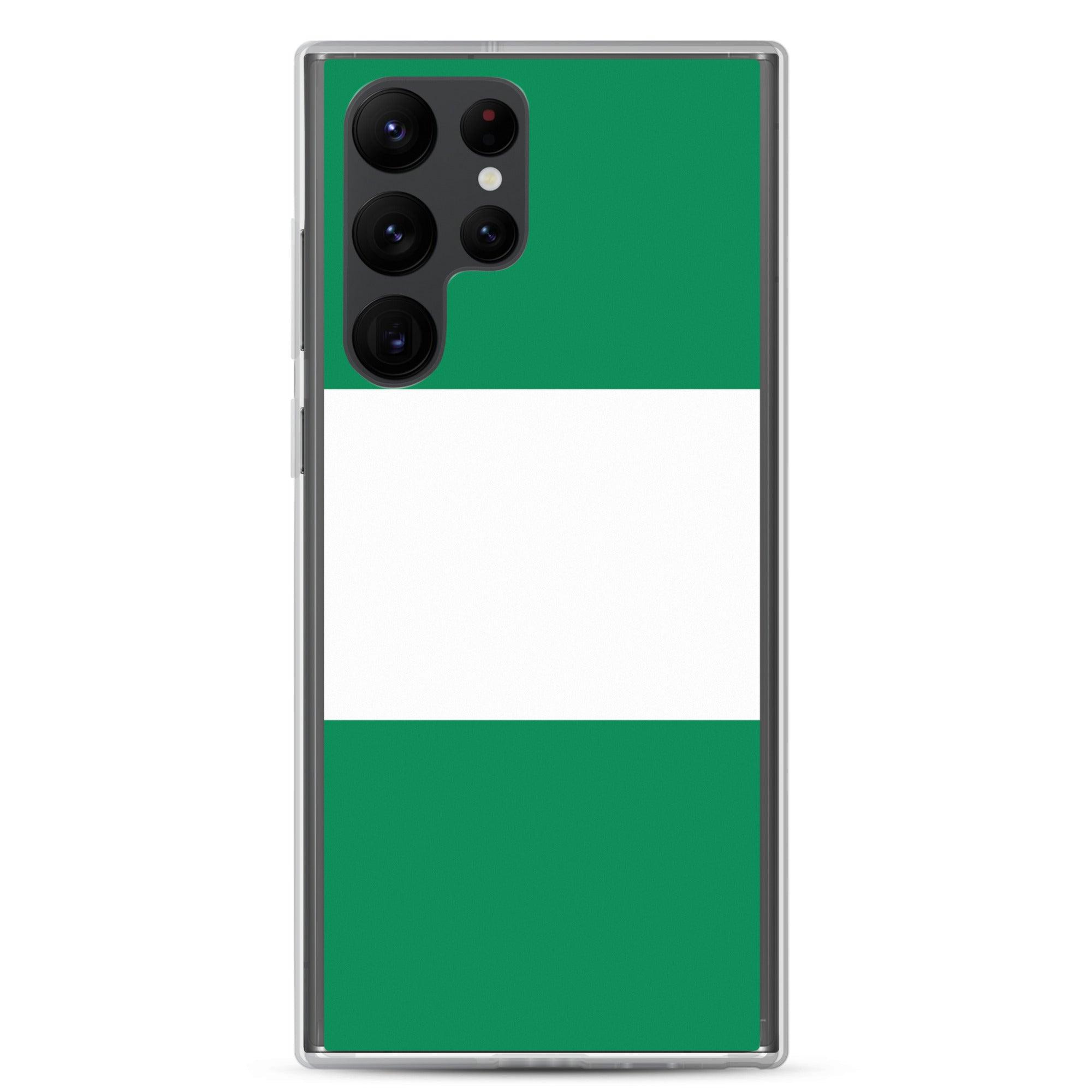 Coque de téléphone avec le drapeau du Nigeria, en TPU, offrant une protection élégante et durable.