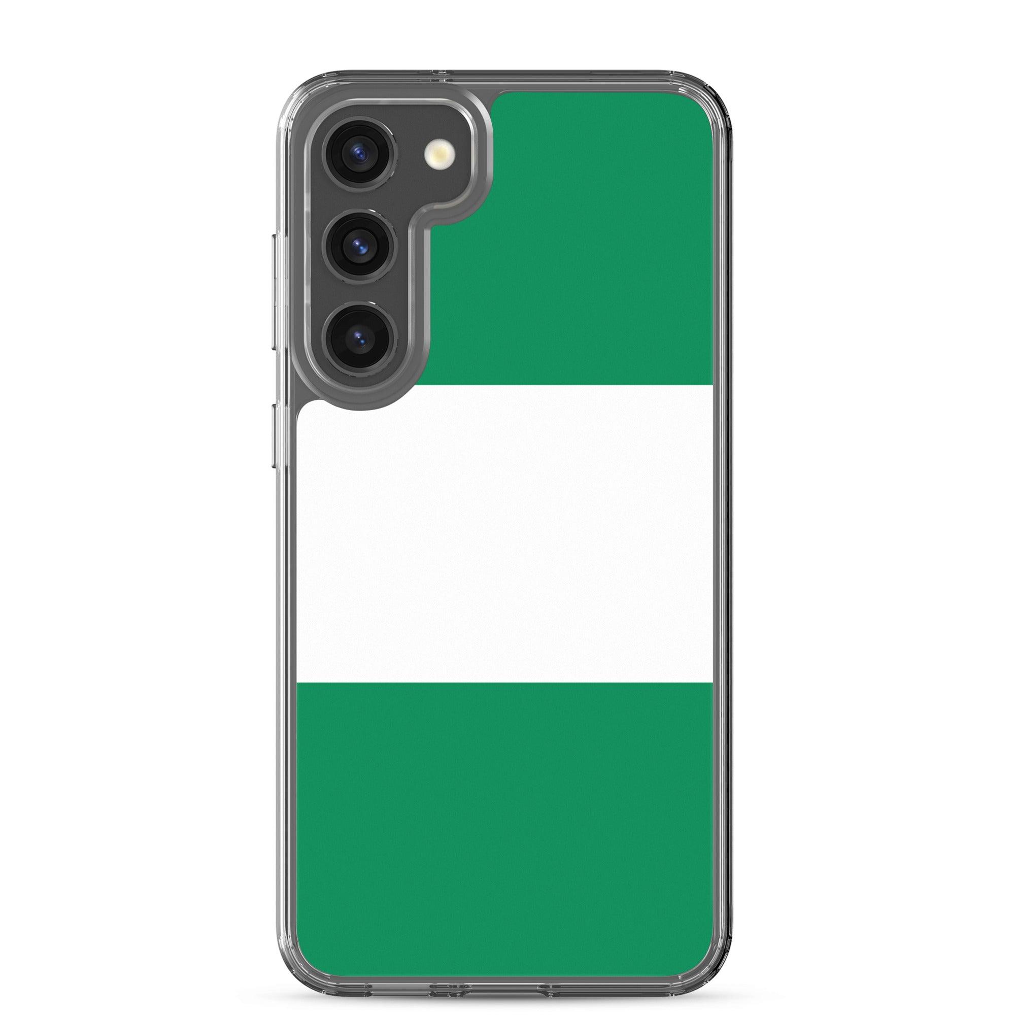 Coque de téléphone avec le drapeau du Nigeria, en TPU, offrant une protection élégante et durable.