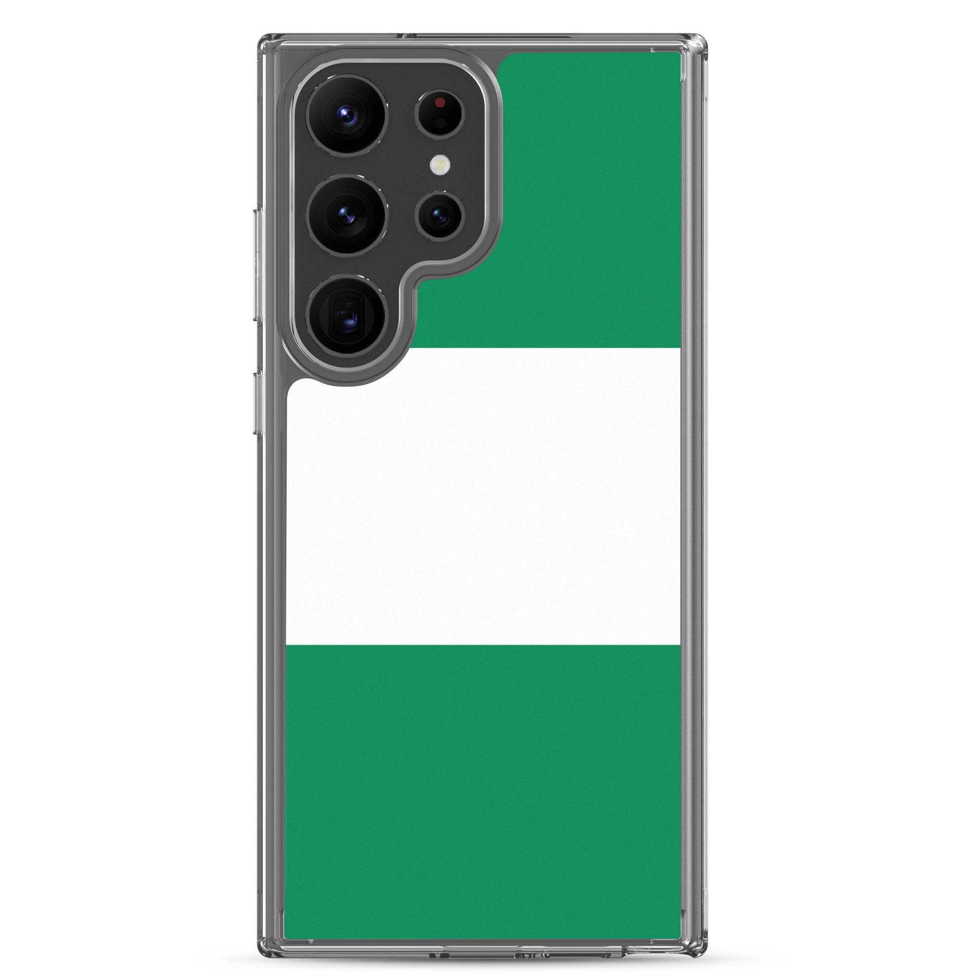 Coque de téléphone avec le drapeau du Nigeria, en TPU, offrant une protection élégante et durable.