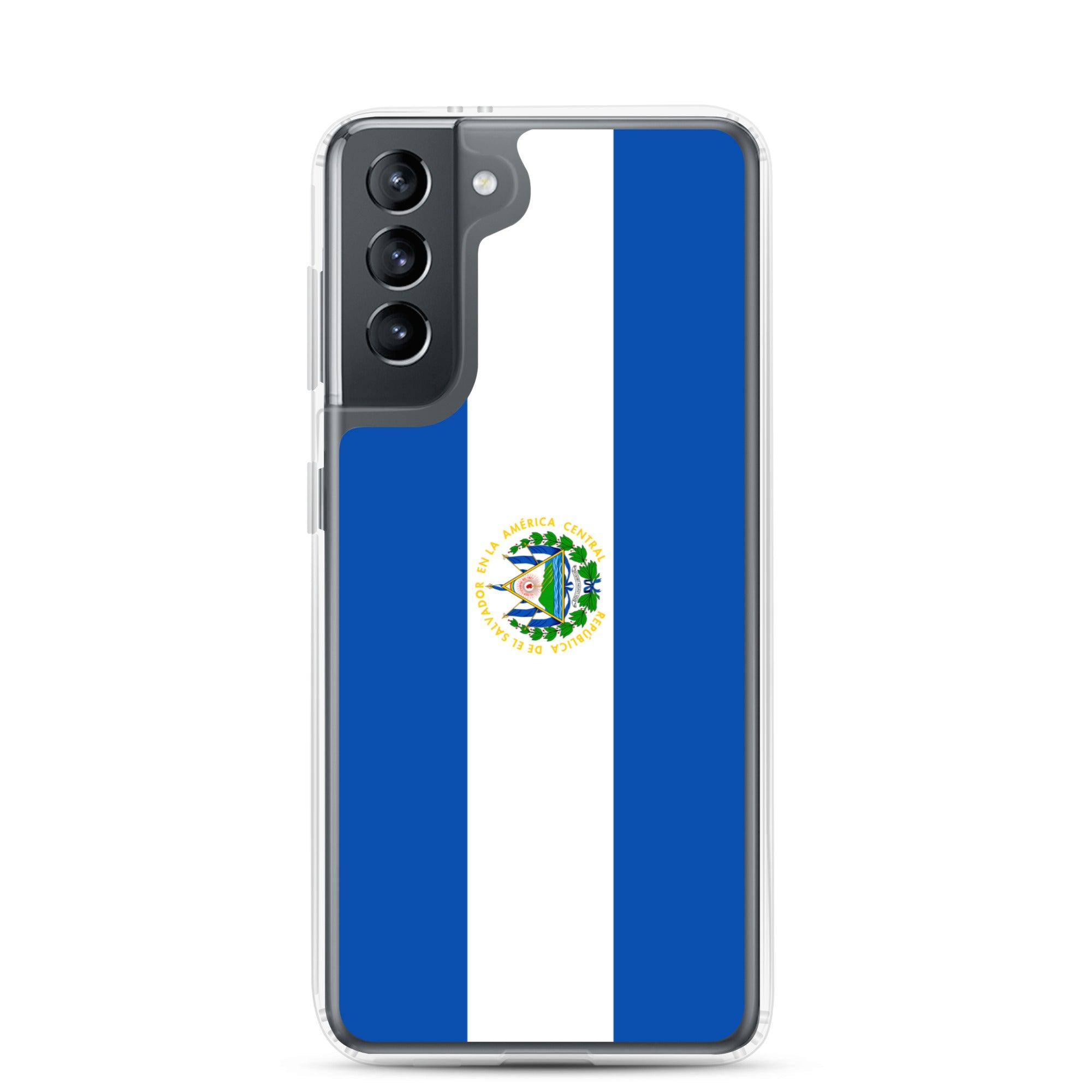 Coque de téléphone avec le drapeau du Salvador, en TPU, offrant une protection et un design élégant.
