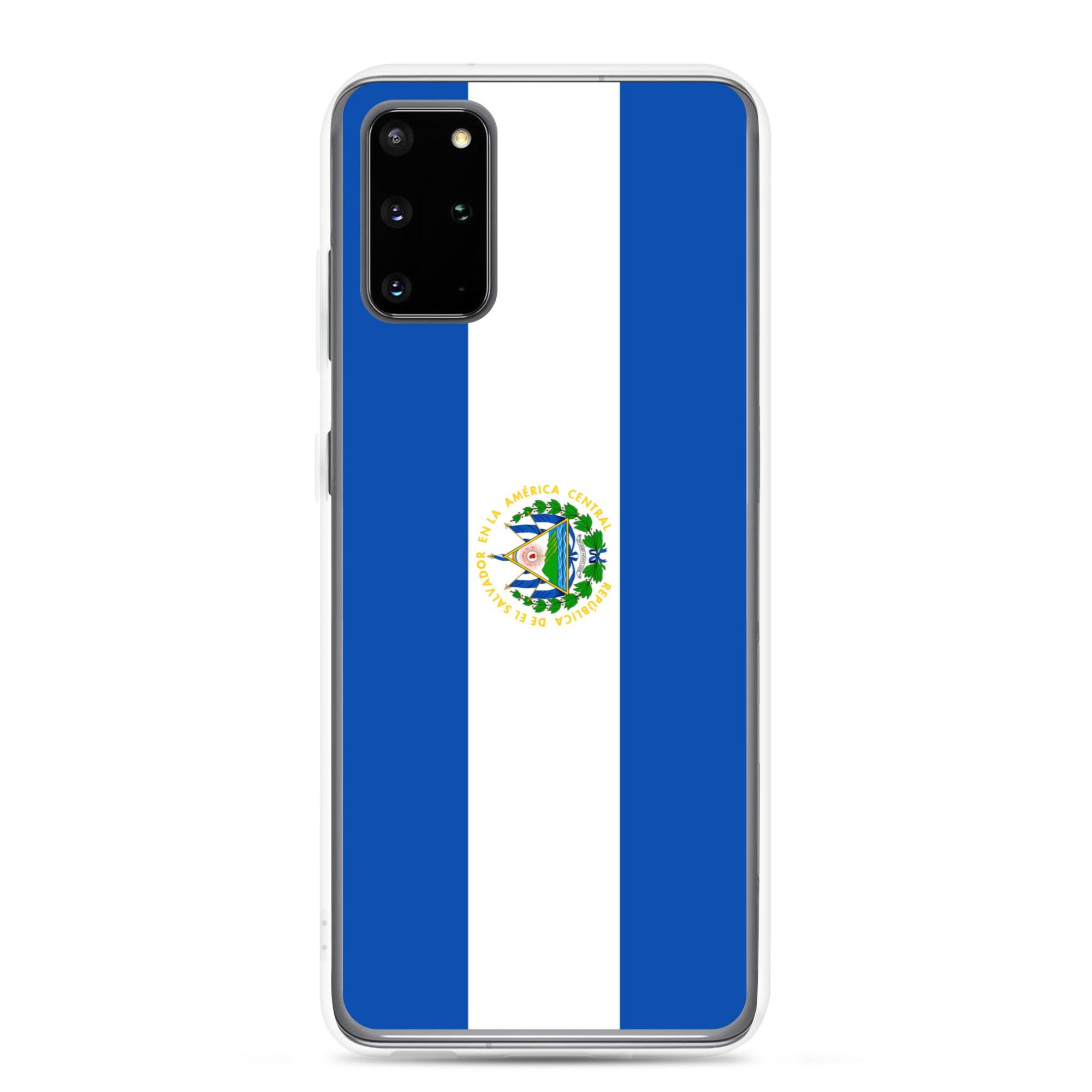 Coque de téléphone avec le drapeau du Salvador, en TPU, offrant une protection et un design élégant.
