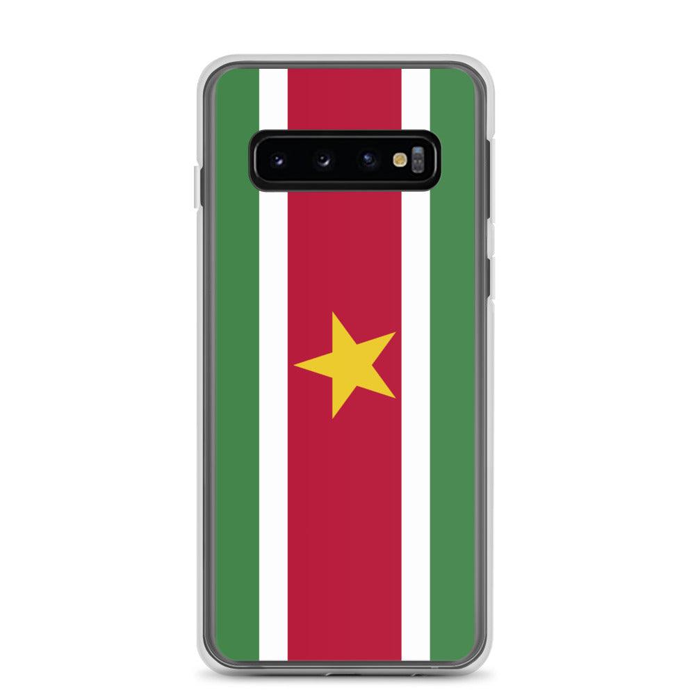 Coque de téléphone avec le drapeau du Suriname, en TPU, offrant une protection élégante et durable.